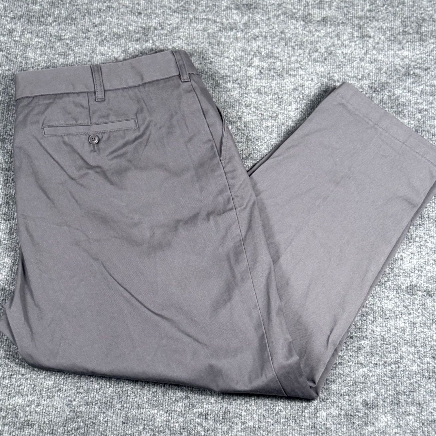 Lands' End Lands' End Gray Flat Front Chino Pants Comfort Waist 22W Women High Rise Front Flat Front Chino Pants Gray Workwear Casual Size 40" / US 18 - 2 Thumbnail