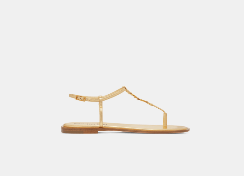 Dior o1w1db10725 KCO026 Thong Sandals in Gold Size US 7 / IT 37 - 1 Thumbnail