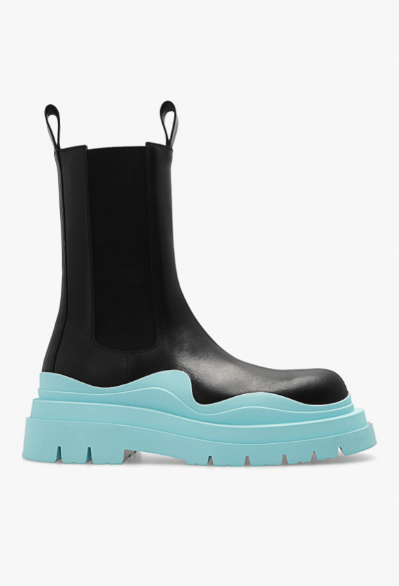 image of Bottega Veneta O1Loc1C0124 Tire In Black & Pale Blue Shoes in Black/Pale Blue, Men's (Size 9)