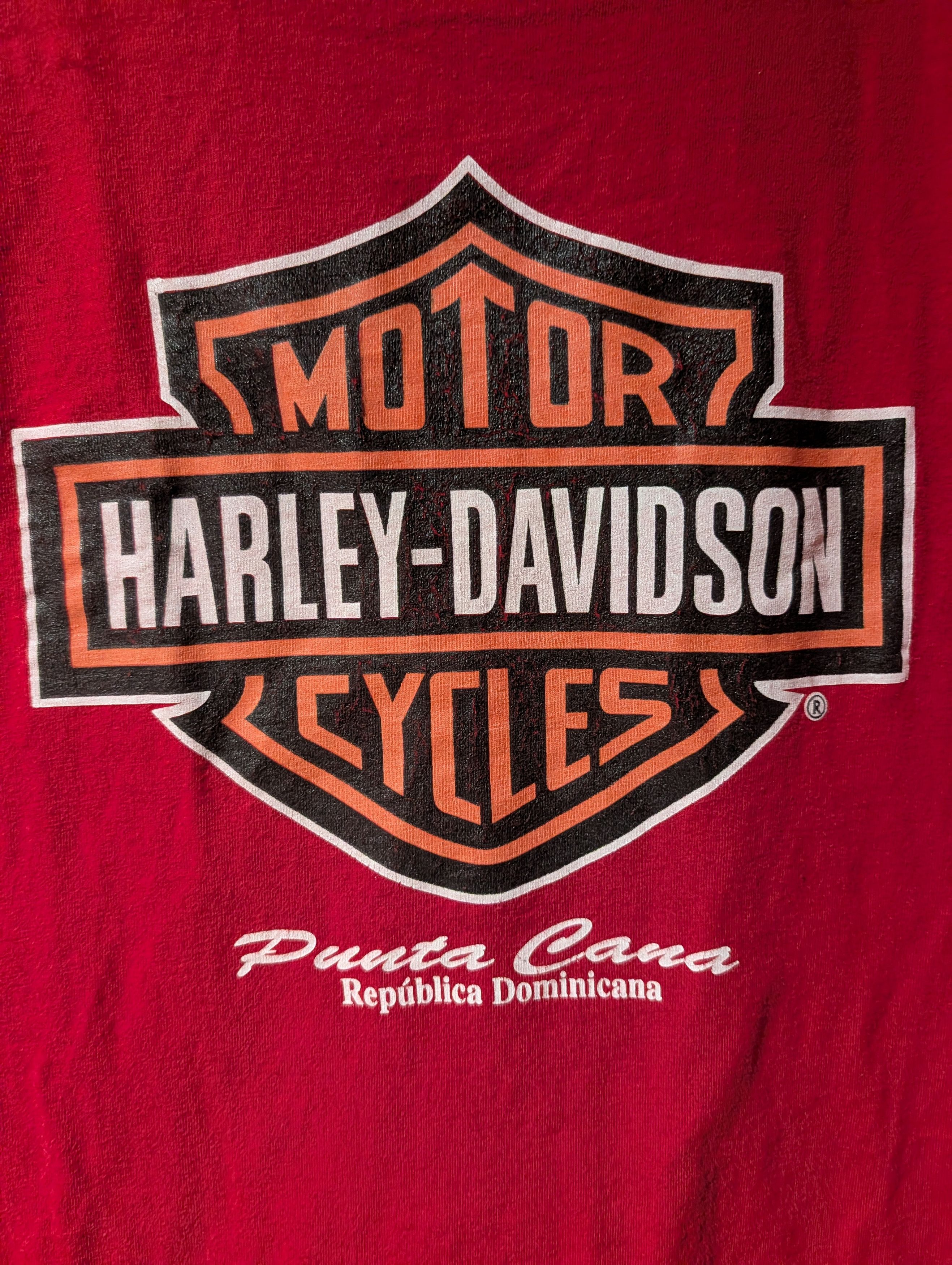 Harley Davidson Vintage 90s Harley Davidson Motor Dominican Republic T-Shirt Size US XL / EU 56 / 4 - 2 Thumbnail