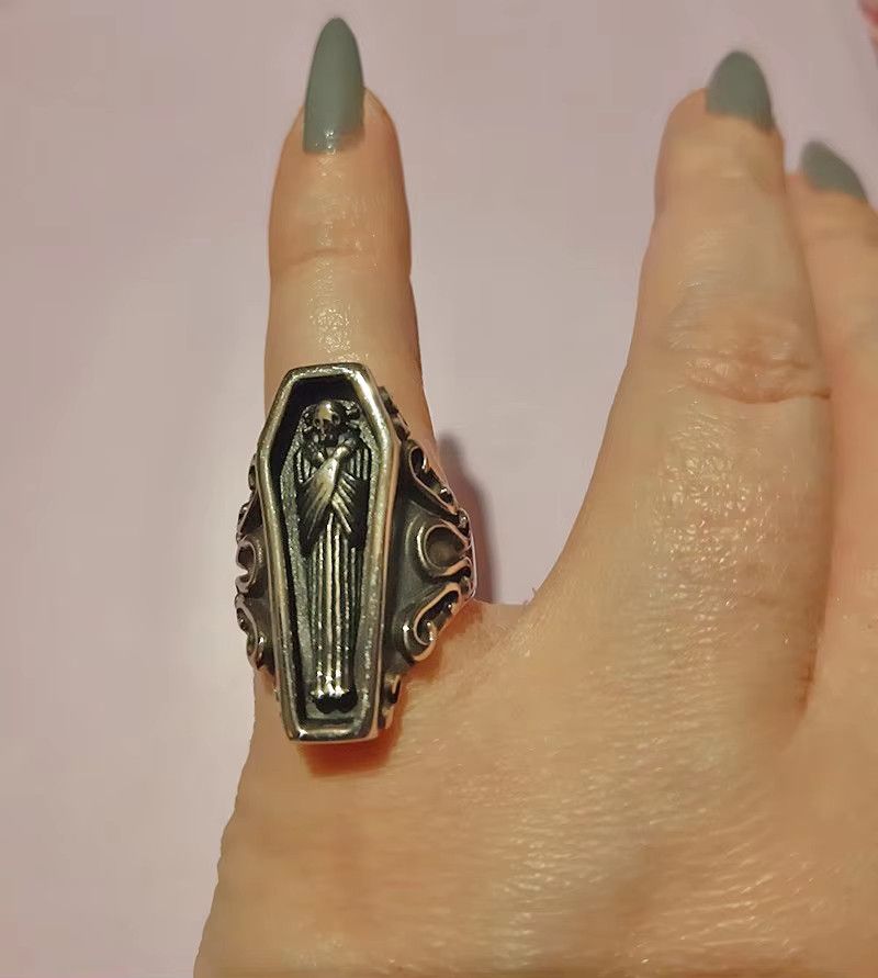 Jewelry Gothic Coffin Ring Jewelry Streetwear Fashion Gift Size ONE SIZE - 1 Thumbnail