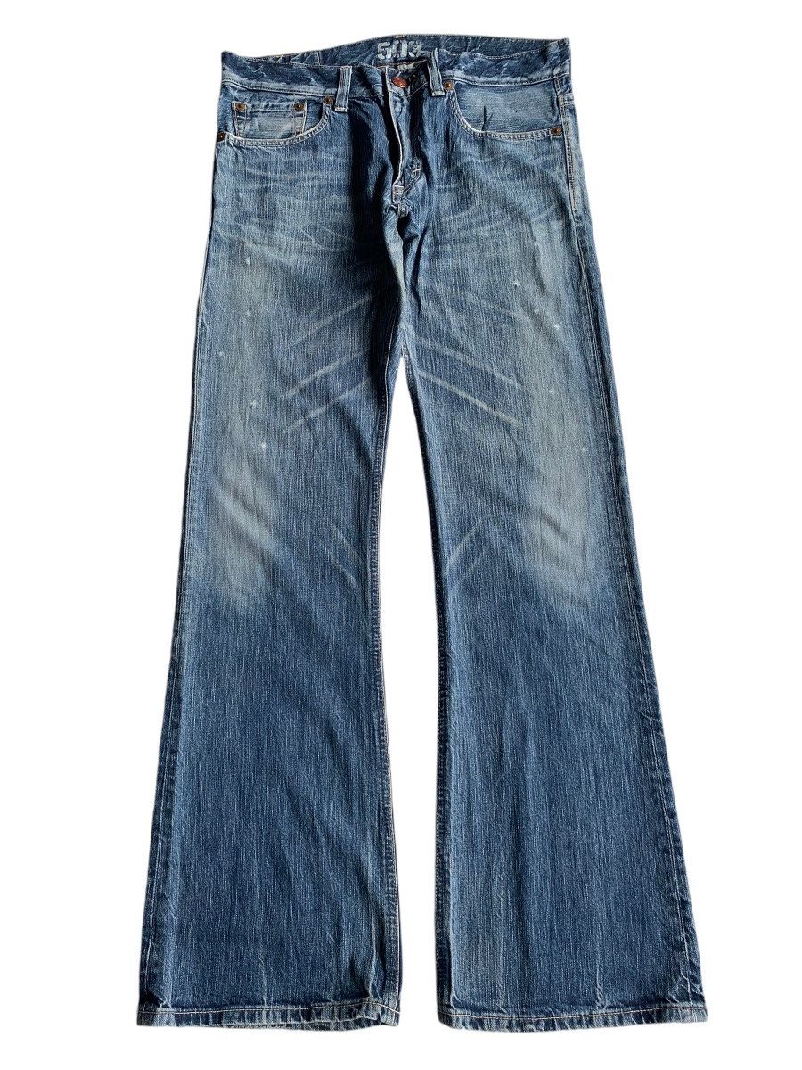 Edwin × If Six Was Nine × Japanese Brand FLARE EDWIN 503 BLUE TRIP PUNK STYLE RUSTY AND FADED ☠️🎌 Size US 35 - 1 Thumbnail