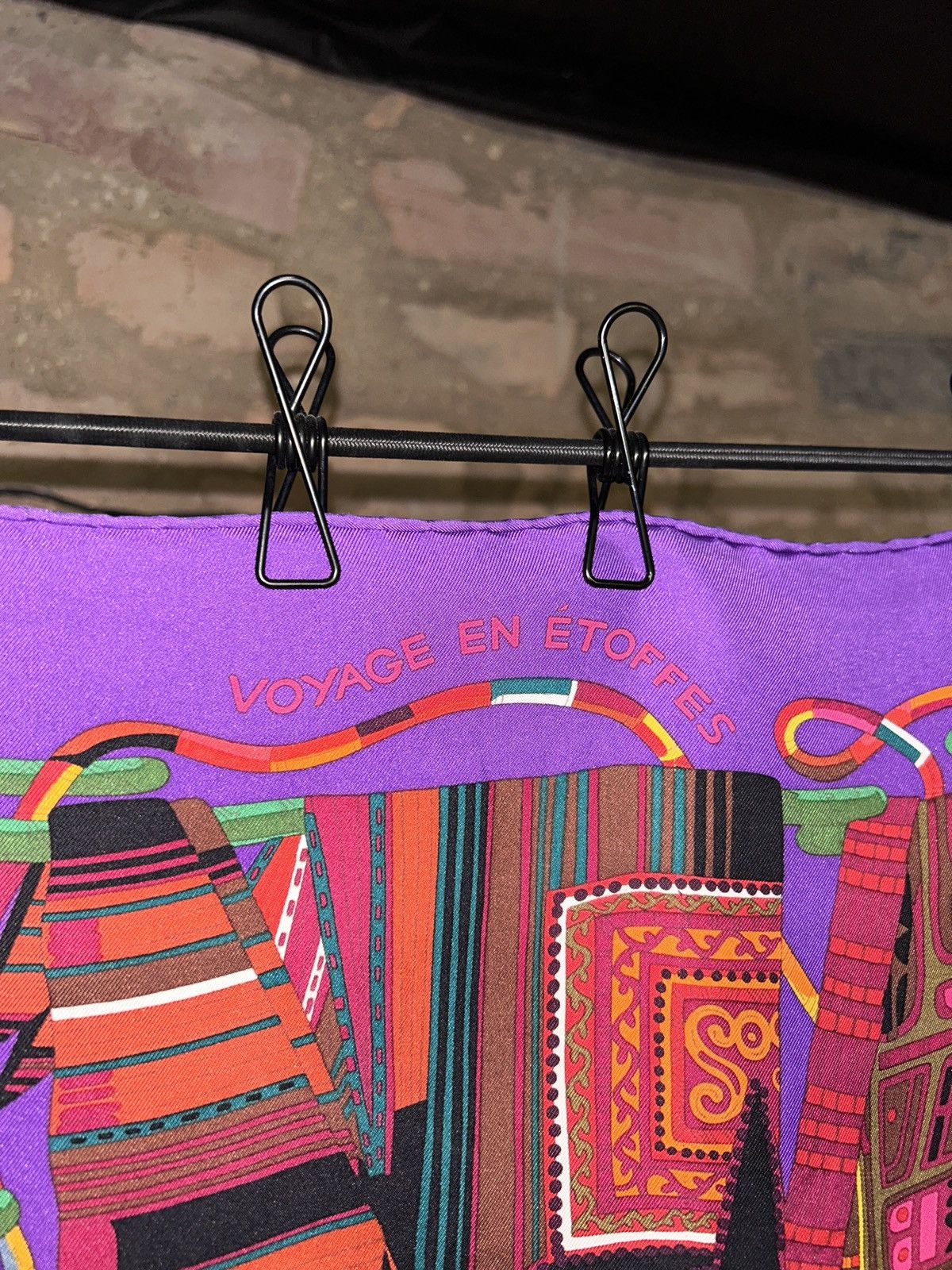 Hermes Hermes Voyage En Etoffes Silk Scarf Handkerchief In Purple Size ONE SIZE - 9 Thumbnail
