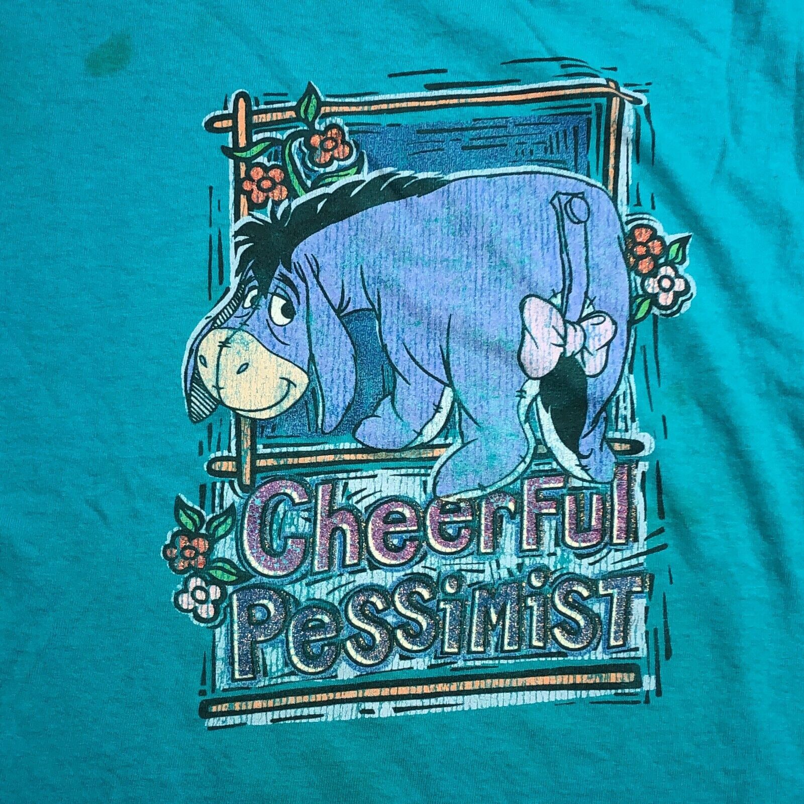 Disney × Vintage Vintage Disney Pooh Eeyore Cheerful Pessimist Blue Tee Shirt Size US M / EU 48-50 / 2 - 2 Thumbnail