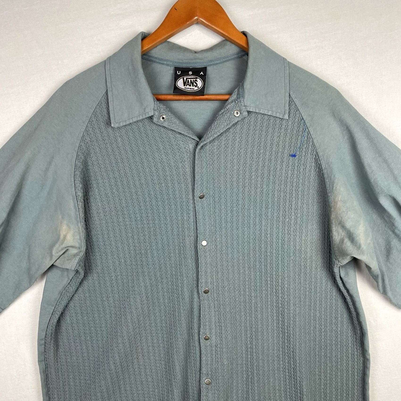 Vans VINTAGE Vans Shirt Mens L California Knit Snap Beach Surfer Logo Shirt Size US L / EU 52-54 / 3 - 2 Thumbnail