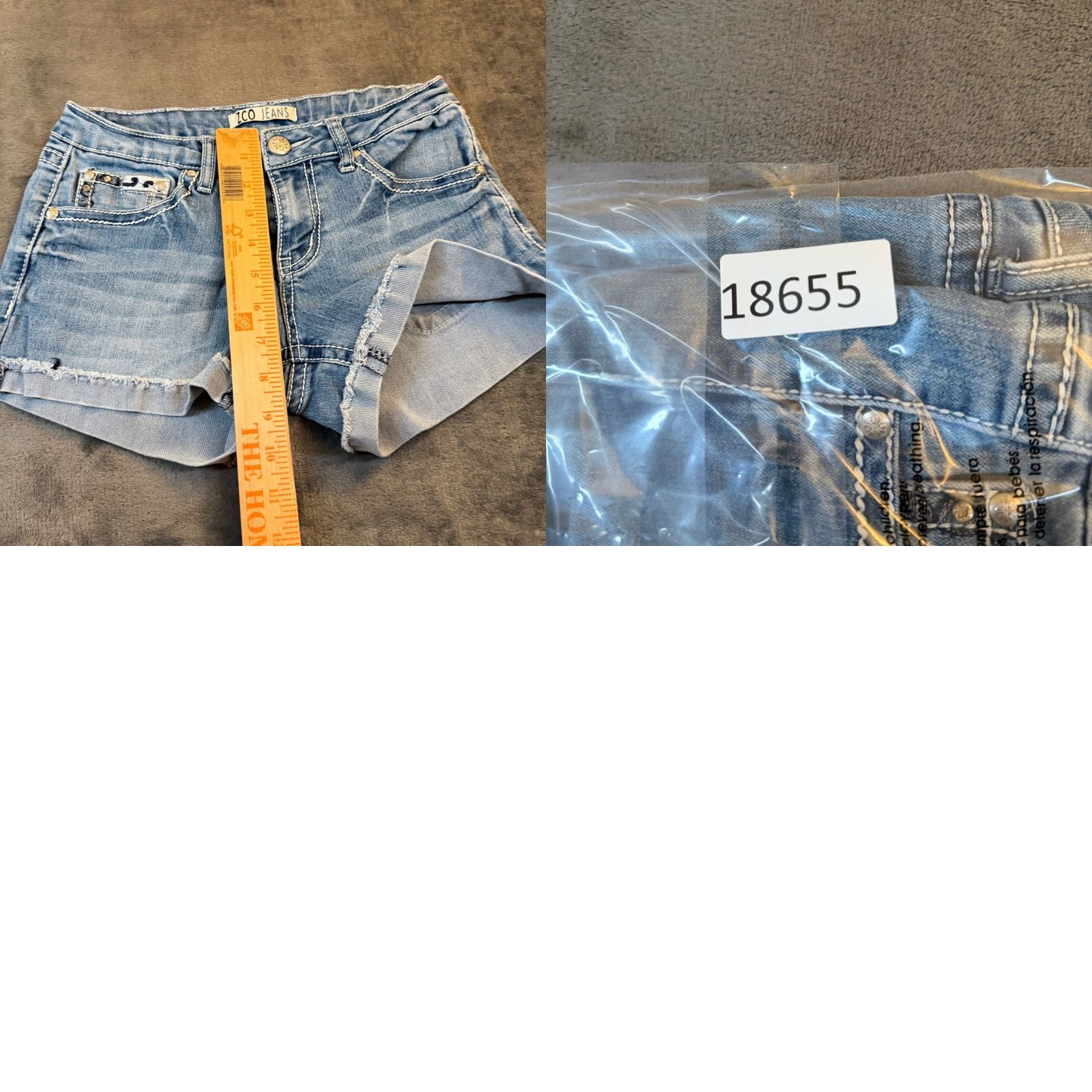 Denime ZCO Jeans Denim Shorts Junior Size 7 Blue Contrast Stitching Raw Hem Cut-Off Slim 5-Pocket Casual Summer Boys/Girls? Size 27" / US 4 / IT 40 - 9 Thumbnail