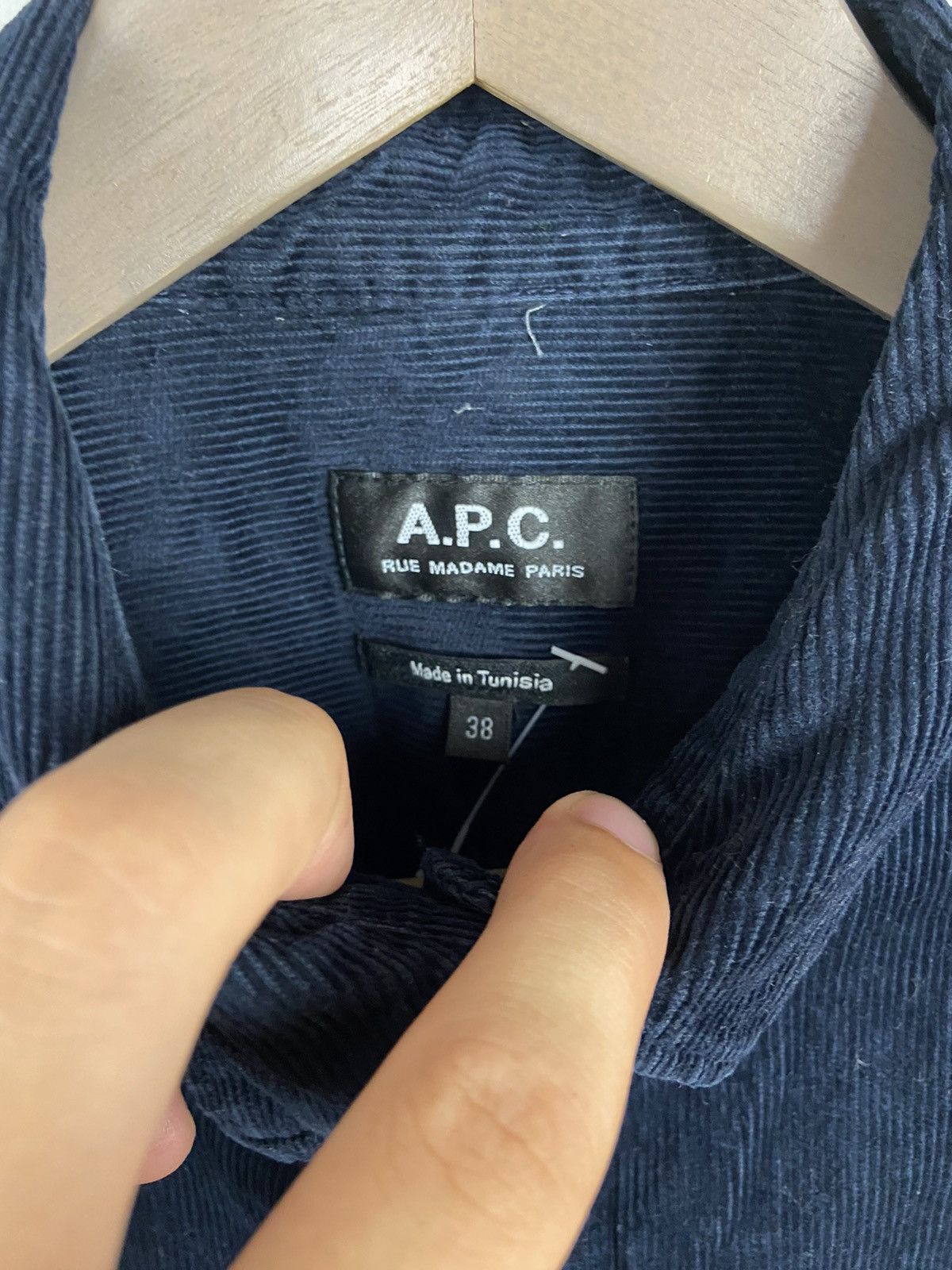 A.P.C. × Designer A.P.C. Navy Blue Corduroy Overshirt Luxury Size US S / EU 44-46 / 1 - 9 Thumbnail