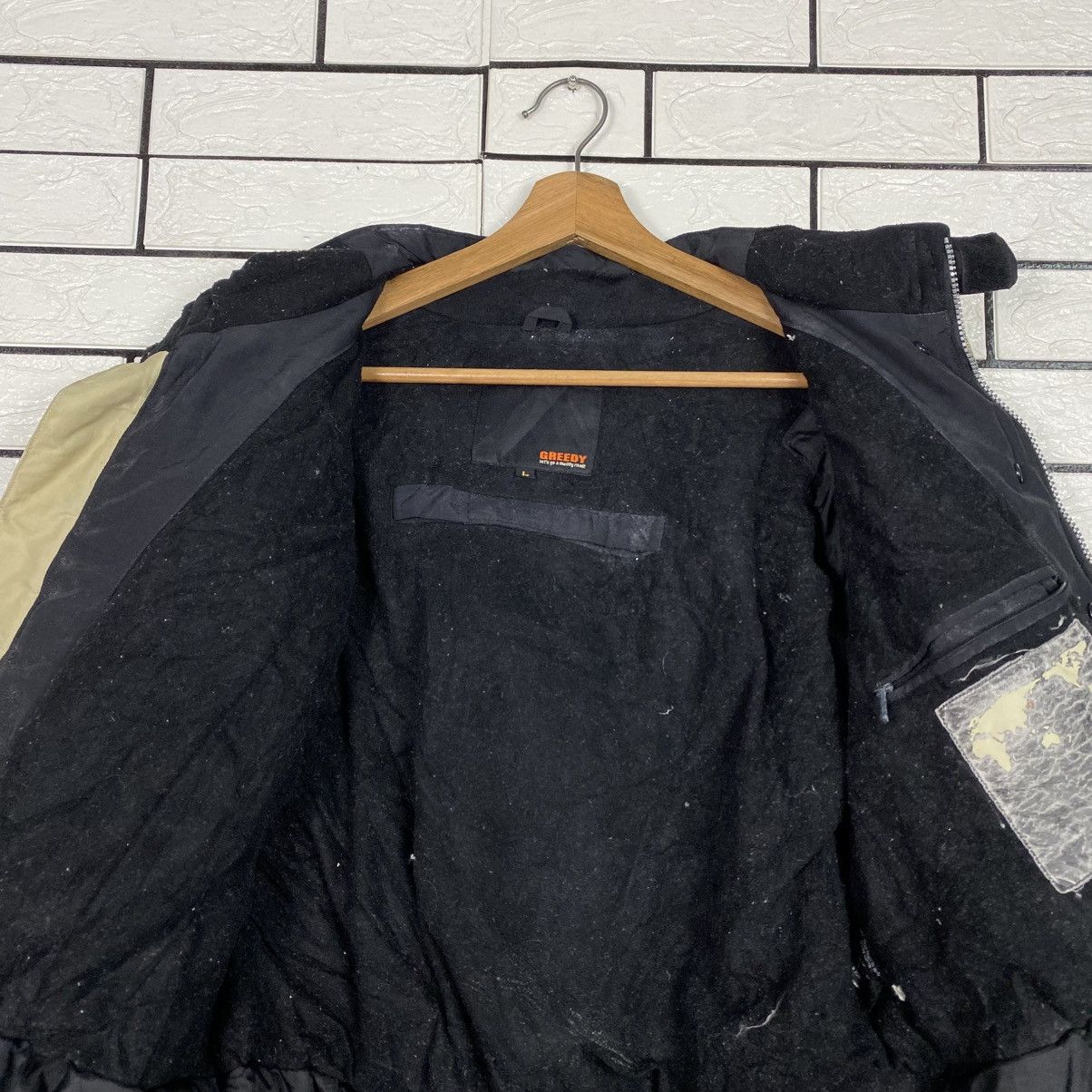 Japanese Brand Vintage Biker Jacket Cafe Racer Greedy Big Logo Size US L / EU 52-54 / 3 - 18 Thumbnail