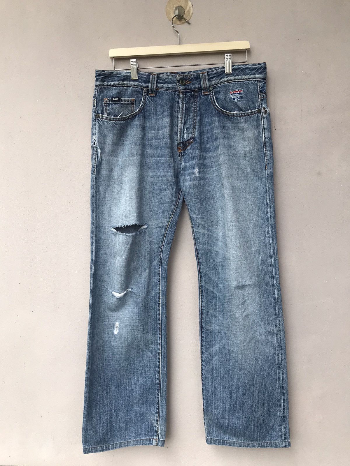 Vintage Vintage Gas Patches Honda Racing Distressed Denim Pants Size US 34 / EU 50 - 1 Thumbnail