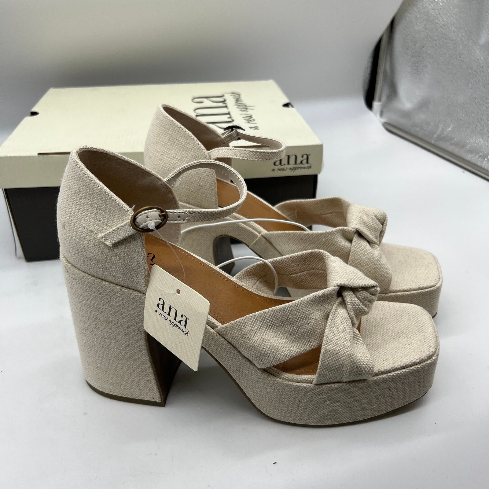 Other a.n.a Womens Holland Heeled Sandals Denim Platform10 Size US 10 / IT 40 - 1 Thumbnail