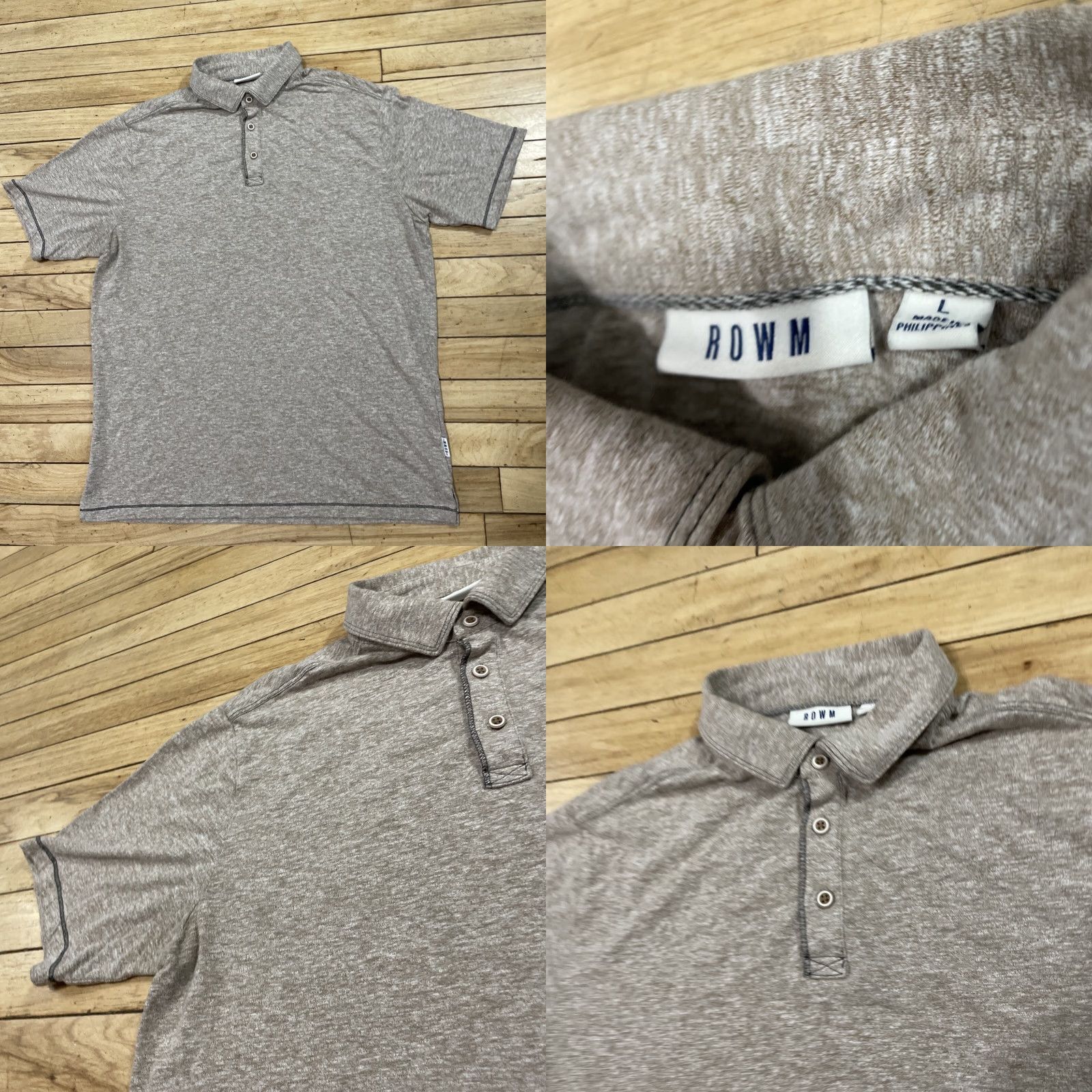 Vintage ROWM Polo Shirt Men L Brown Tan Preppy Western Stretch Golf Stitch Size US L / EU 52-54 / 3 - 9 Thumbnail