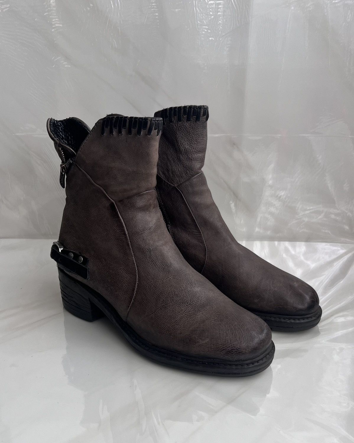A.S.98 As 98 Airstep Zipper Boho Biker Gray distressed boot Size US 8 / IT 38 - 1 Thumbnail