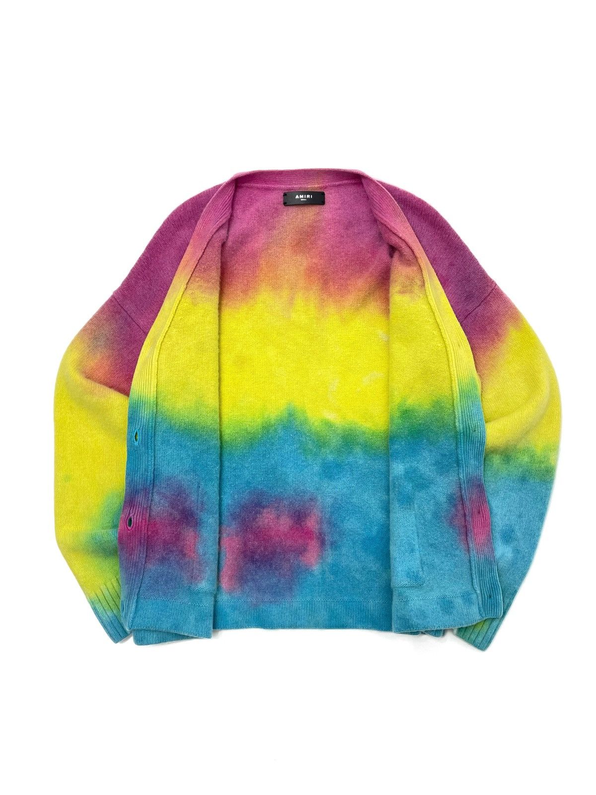Amiri AMIRI Oversized Tie-Dye / Rainbow Cashmere Cardigan - Size S Size S / US 4 / IT 40 - 6 Thumbnail