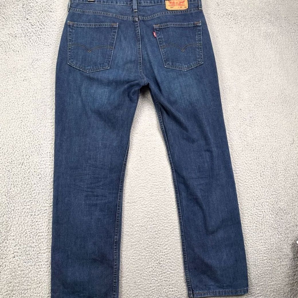 Levi's Levis 514 Jeans Mens 36X32 Blue Distressed 5 Pocket Denim Pants Straight Leg jeans casual 36x32 blue denim Mens jeans Size US 36 / EU 52 - 2 Thumbnail