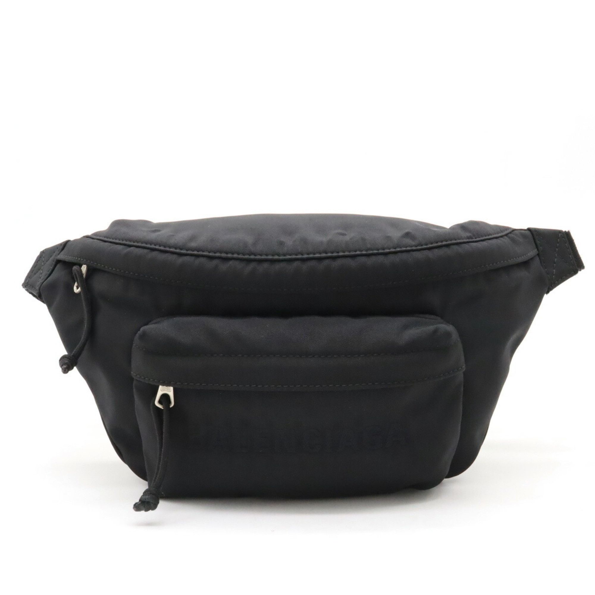 image of Balenciaga Wheel Belt Bag Waist Pouch Body Hip Nylon Canvas Black 552770, Women's
