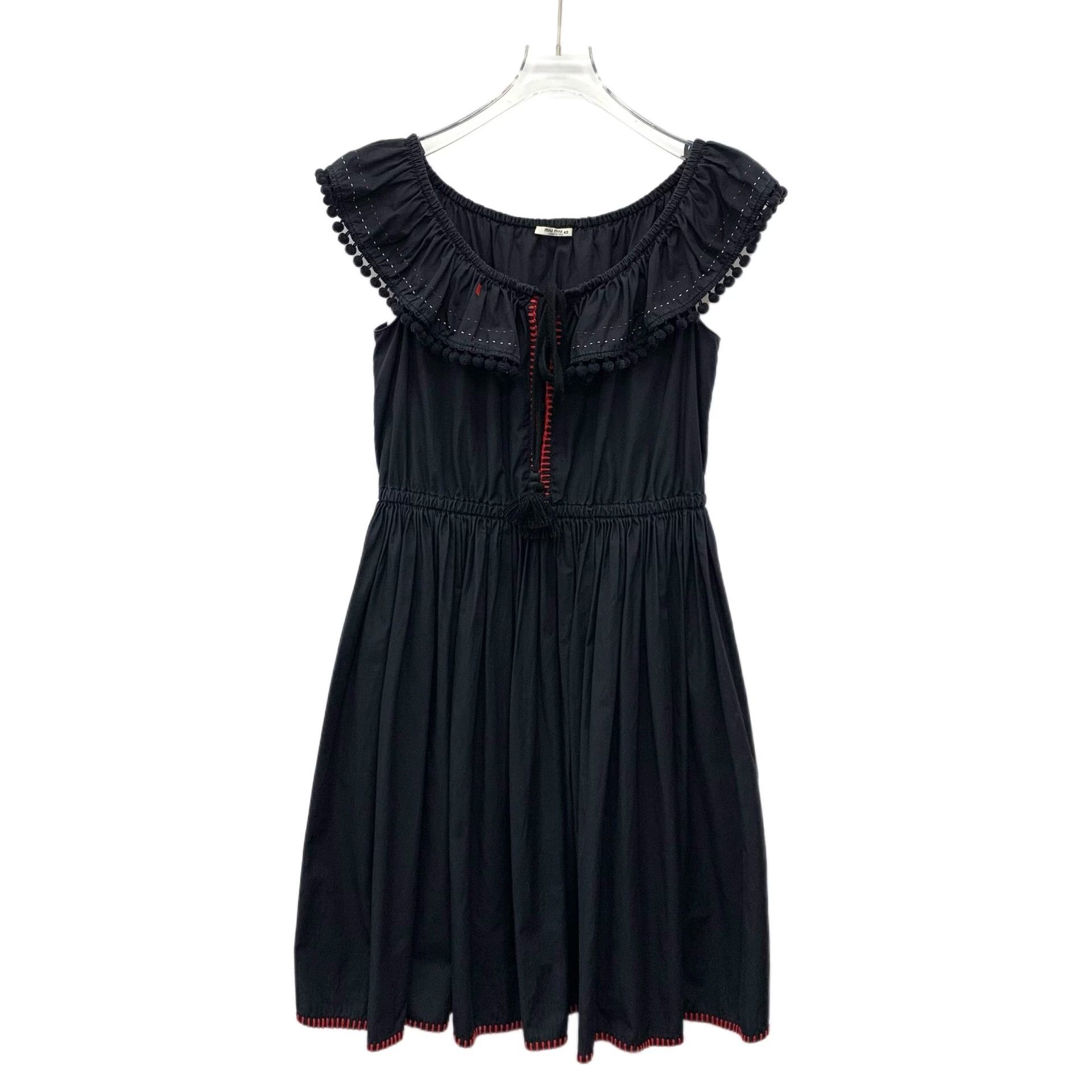 Miu Miu Miu Miu Cotton Black Dress 42 Women Size M / US 6-8 / IT 42-44 - 1 Thumbnail