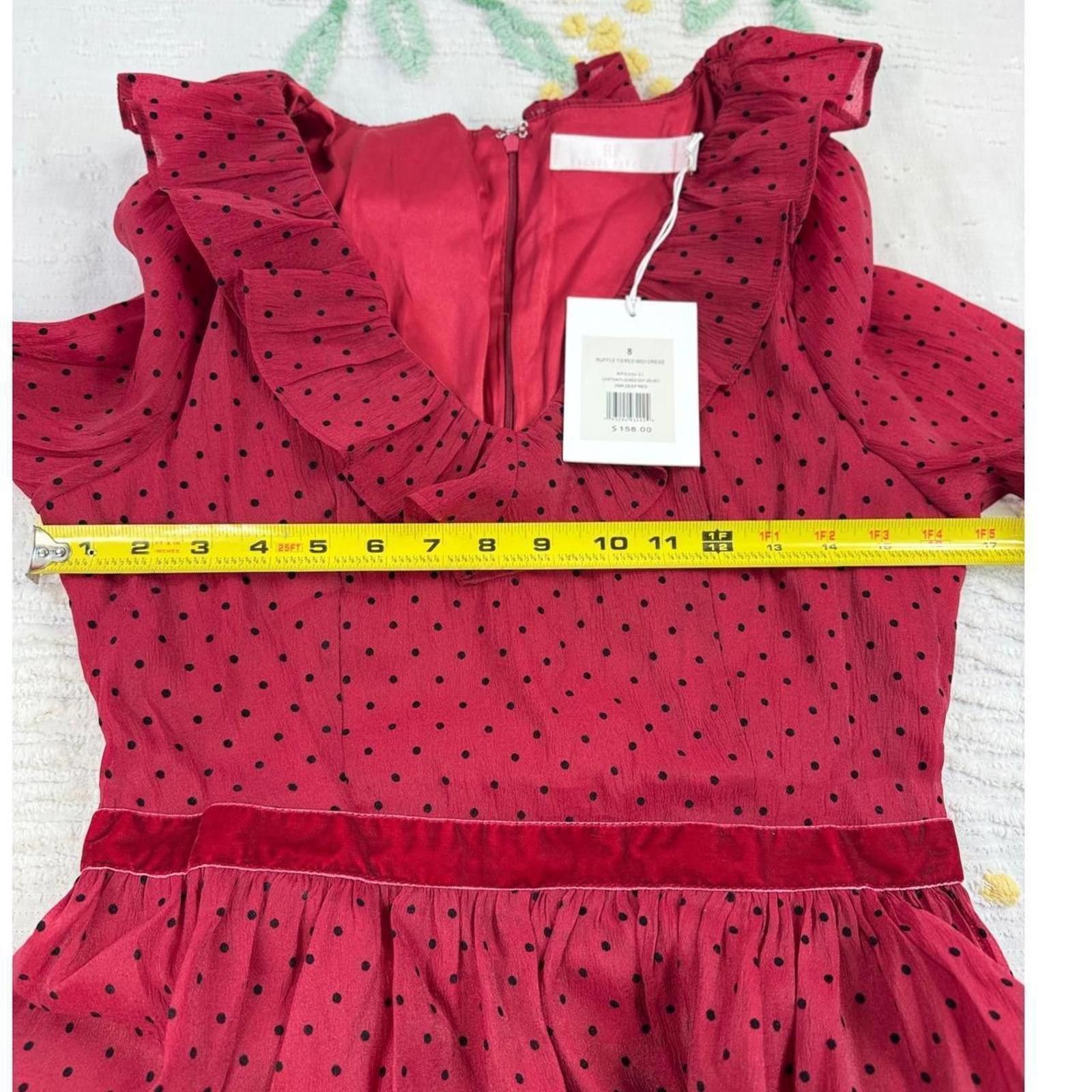 Other Rachel parcell Women's Red Black Polka Dot Long Sleeve 8 Size M / US 6-8 / IT 42-44 - 4 Thumbnail