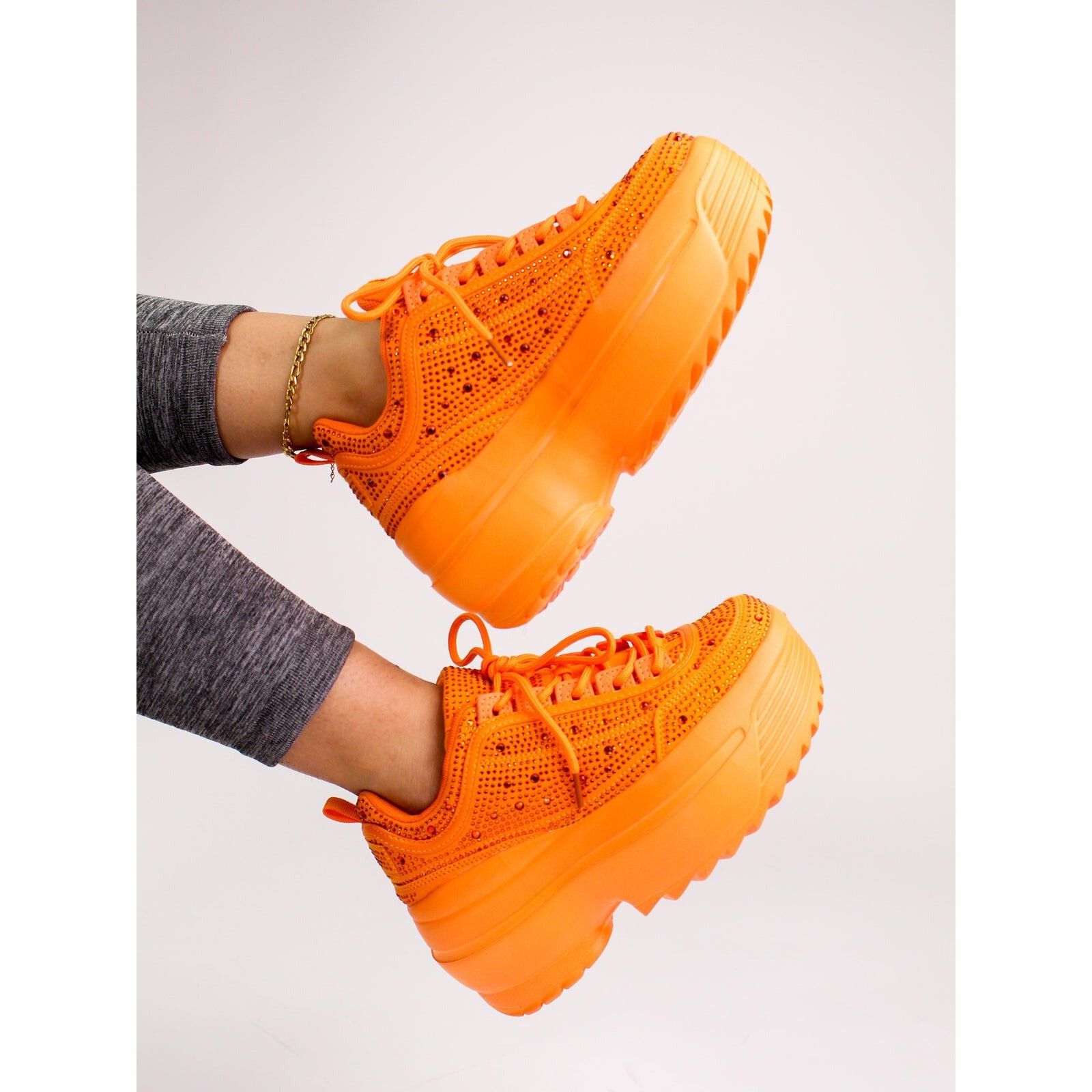 Other Ultra Cush Orange Rhinestone Platform Sneakers (US Shoe Size Size US 9 / IT 39 - 6 Thumbnail