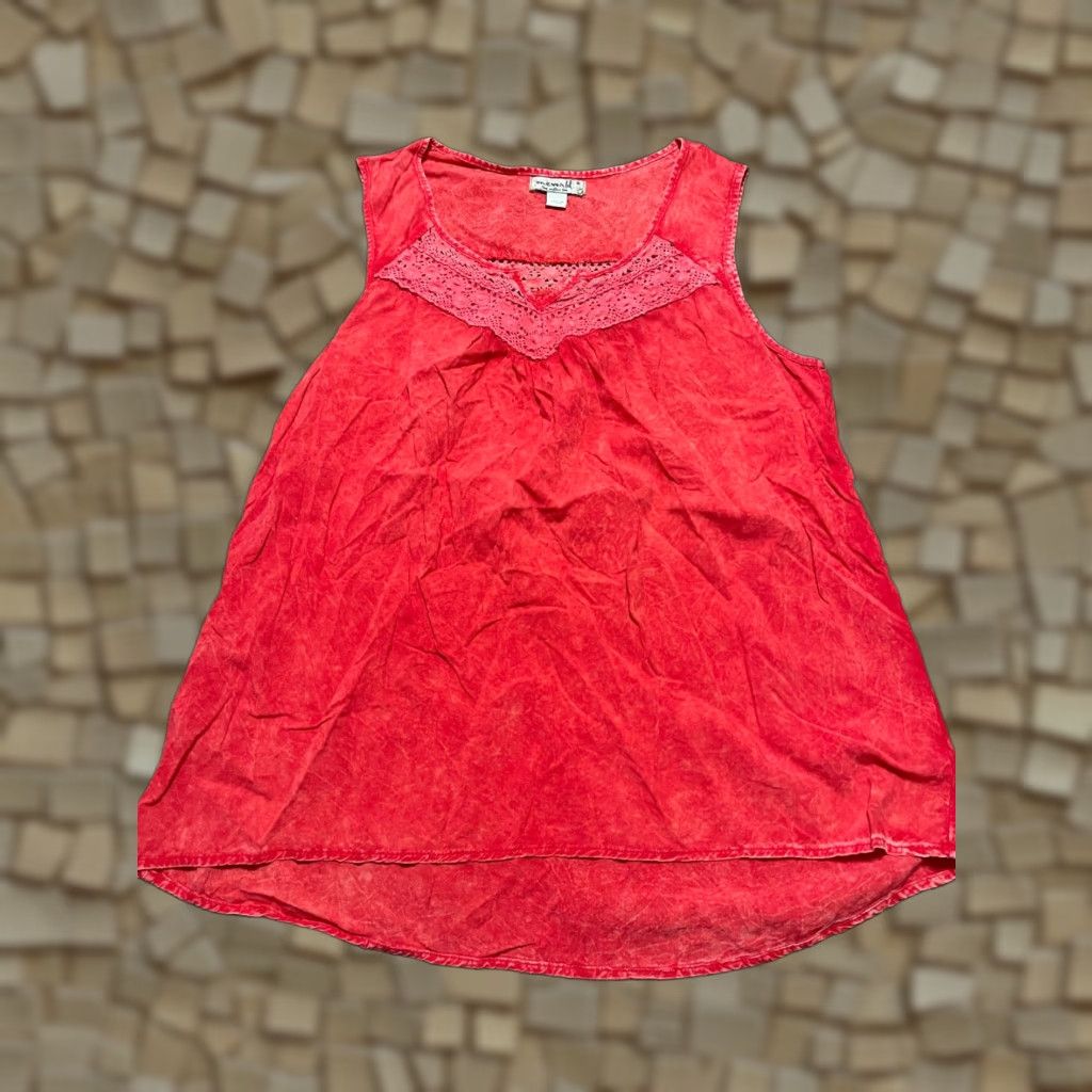 Olive Live & Let Live Tank Women's Small Red Sleeveless Shirt Size S / US 4 / IT 40 - 1 Thumbnail