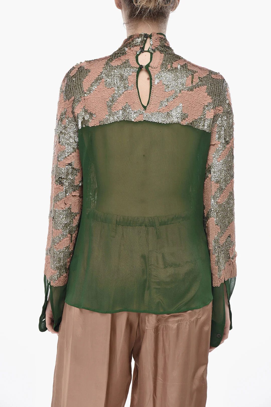 Dries Van Noten og1mm0426 Sequinned Blouse in Multicolor Size M / US 6-8 / IT 42-44 - 2 Thumbnail
