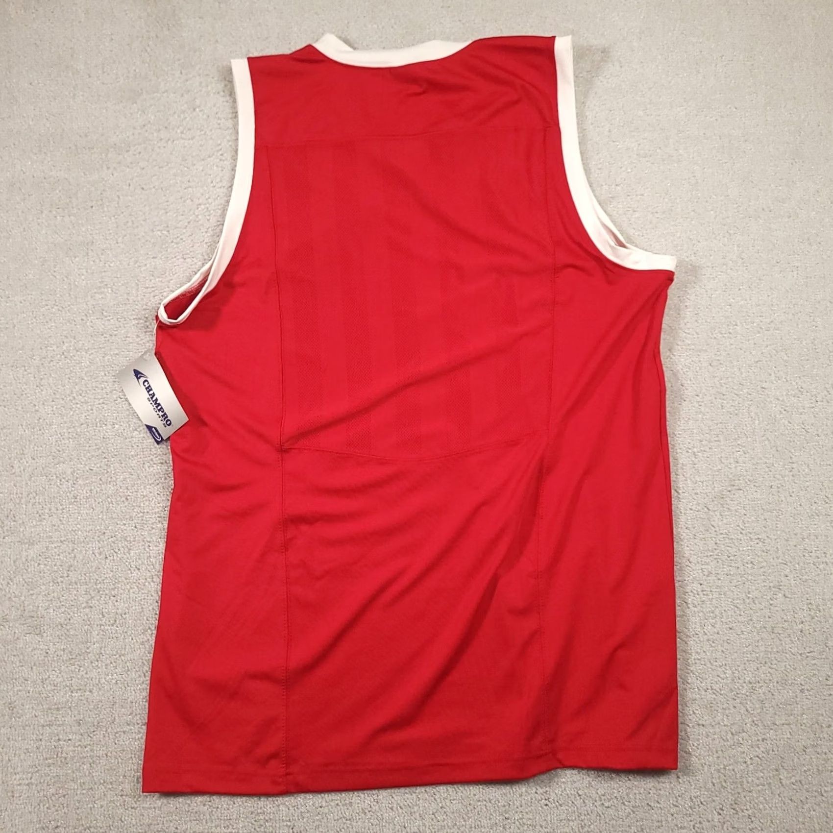 Vintage Champro Jersey Adult Large DRI-GEAR Basketball Sleeveless Red White Sports Activewear Sportswear Merch Tank Jersey Size US L / EU 52-54 / 3 - 7 Thumbnail