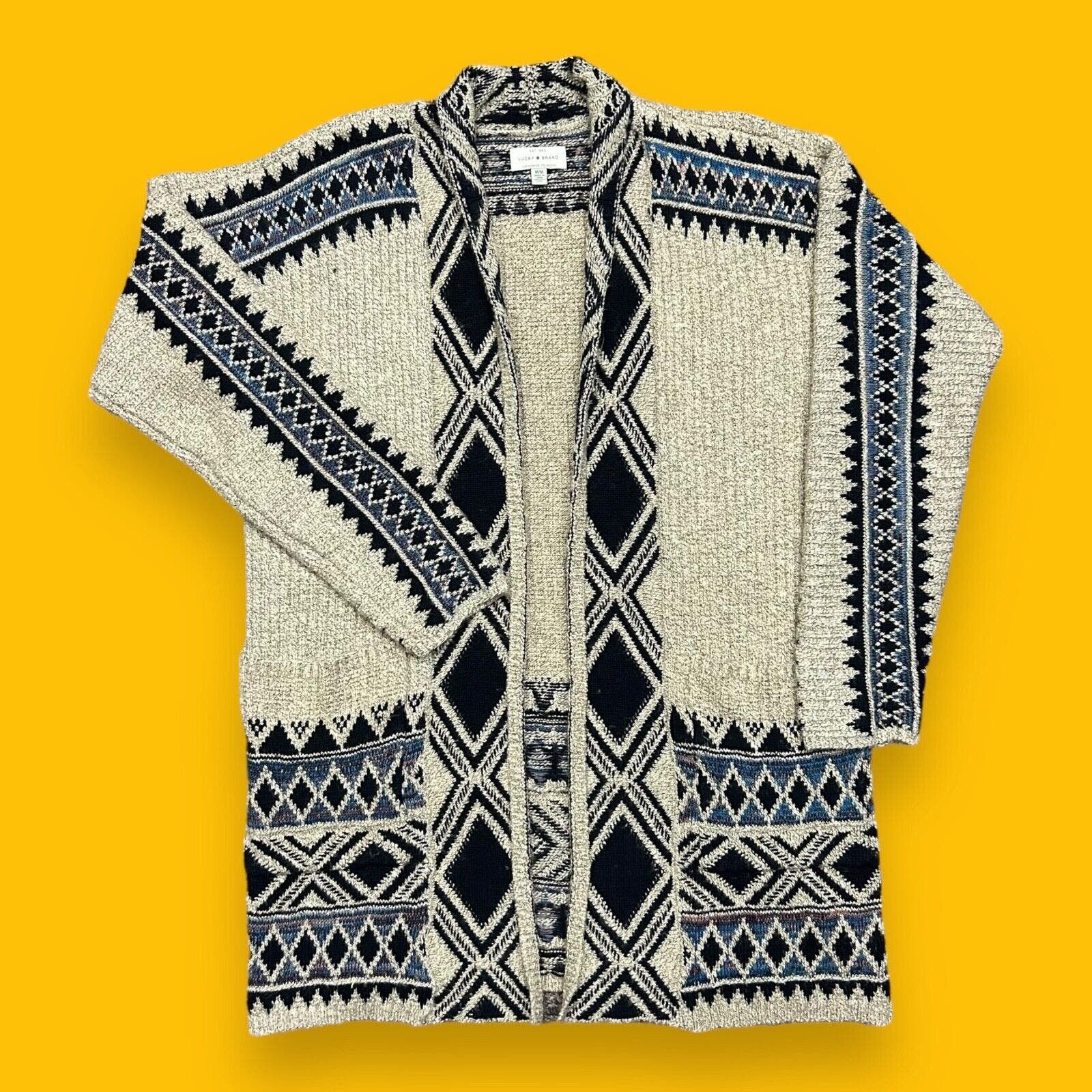 Lucky Brand Women's Aztec Drape Front Sweater