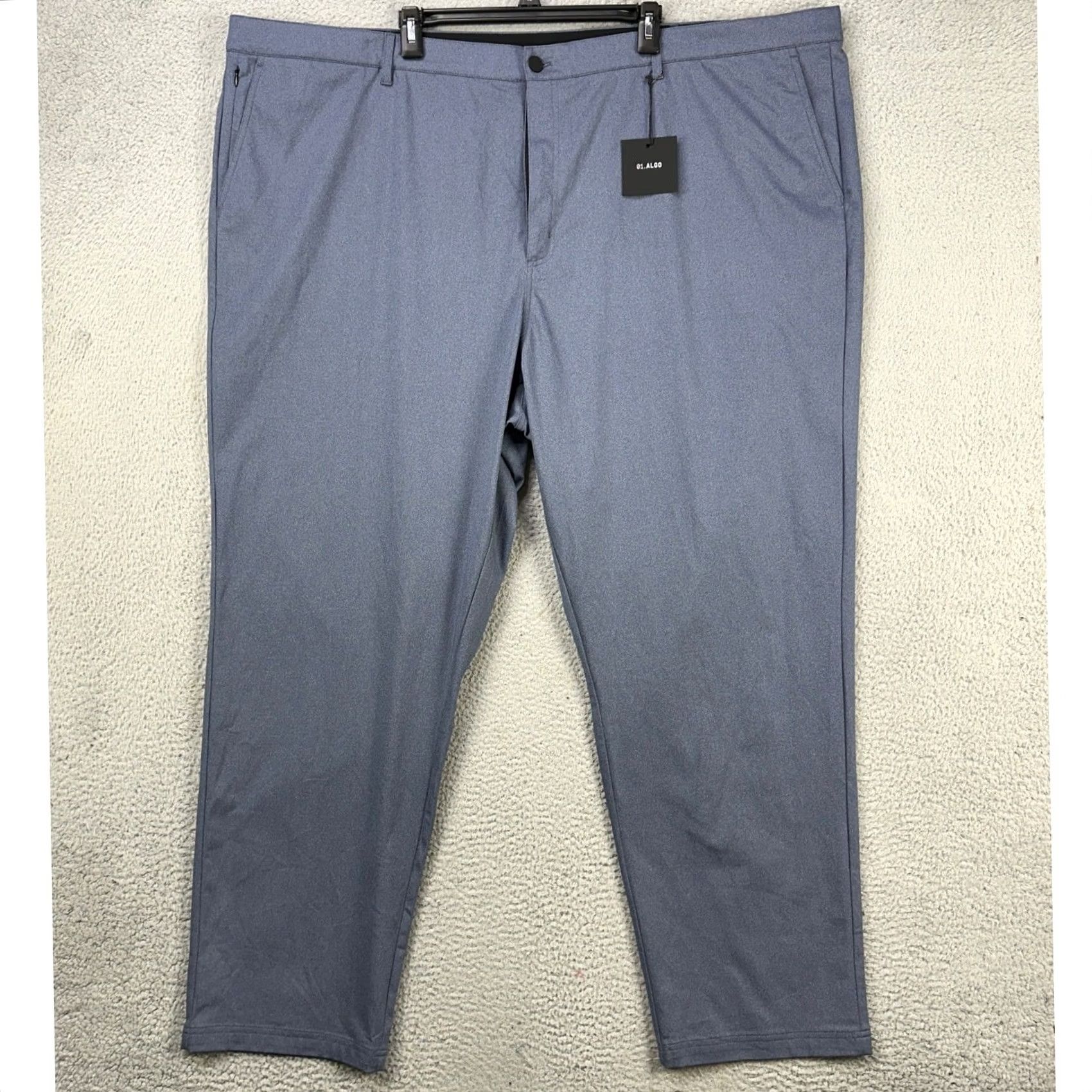 Vintage 01.Algo Mens Chino Golf Pants 48 Blue Performance Tech Flat Front Straight Pants Mens 48 Blue Chino Golf Pants Straight Flat Front Performance Tech Size US 32 / EU 48 - 2 Thumbnail