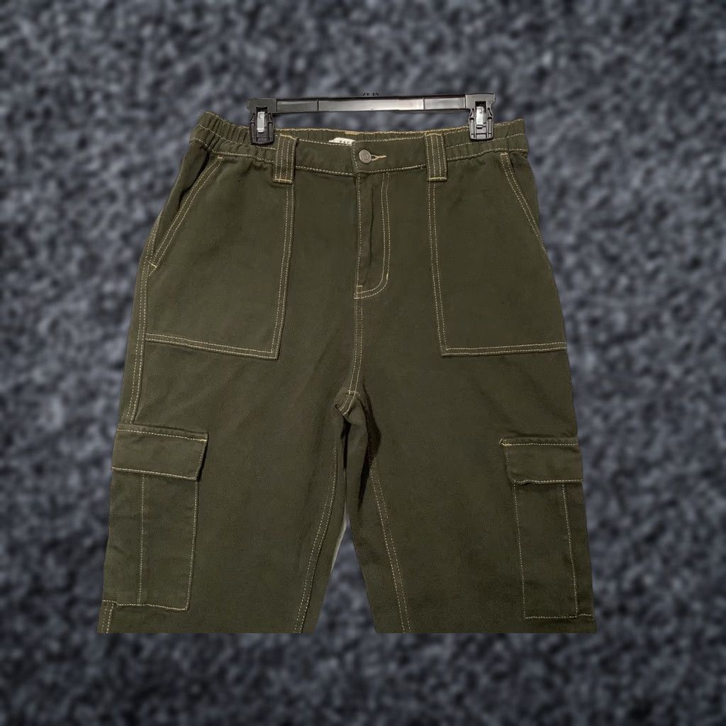 Pacsun Pacsun Cargo Pants Large Green Relaxed Fit Elastic Waist Straight Leg Women's Pants Size 36" / US 14 / IT 50 - 1 Thumbnail