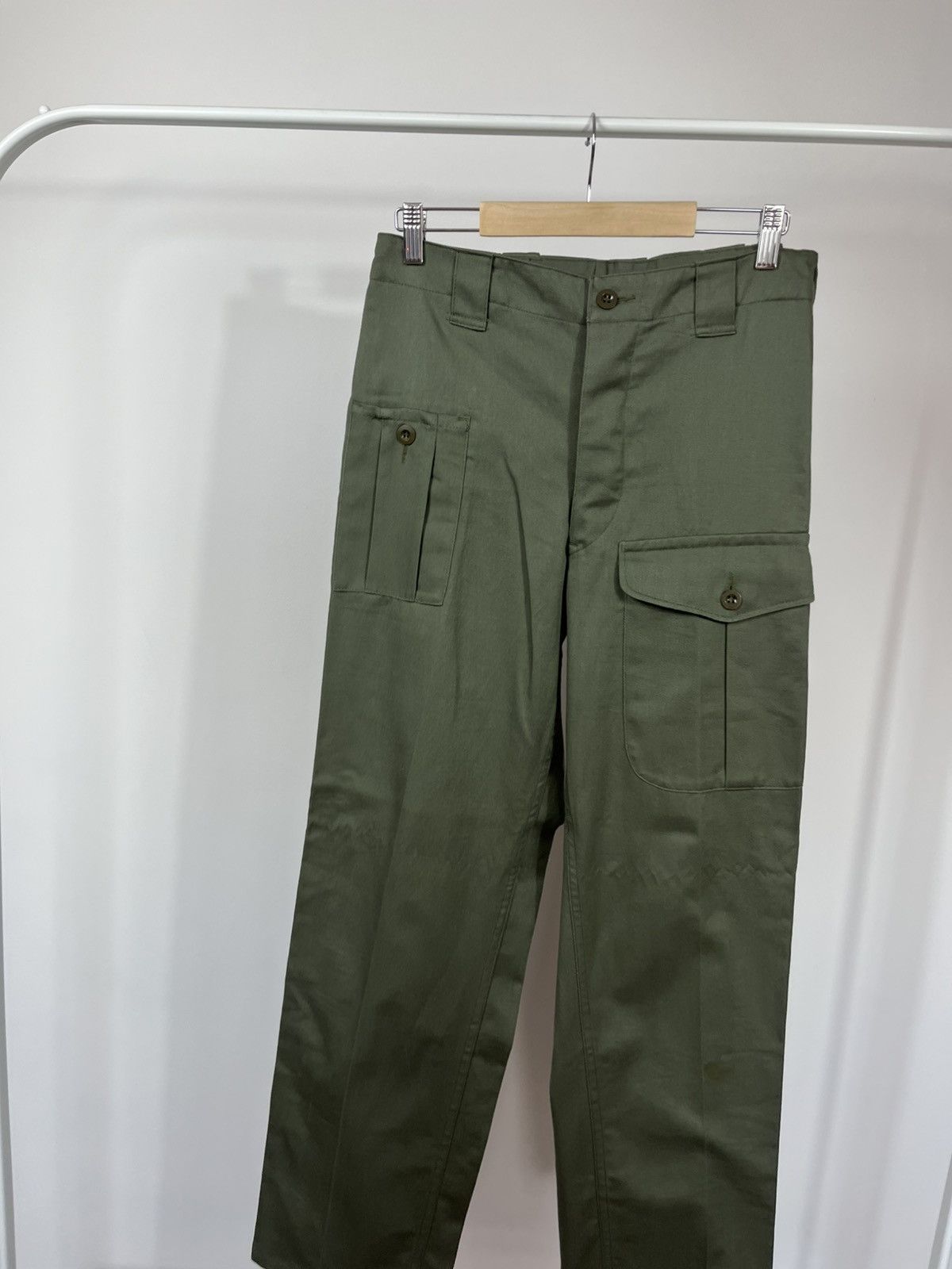 Other Vintage Military Cargo Pants Olive Cotton Army Workwear 88 Size US 32 / EU 48 - 2 Thumbnail