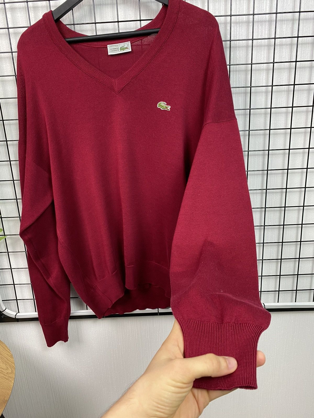 Lacoste × Vintage VINTAGE LACOSTE RED V-NECK SWEATER CHEMISE SIZE 6 MEN XL Size US XL / EU 56 / 4 - 11 Thumbnail