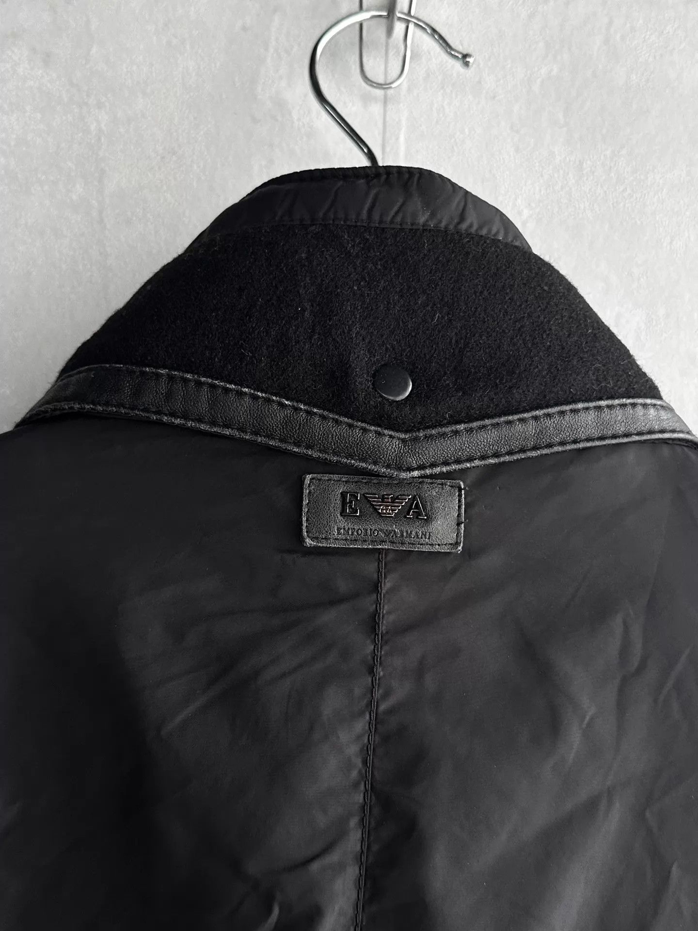 Armani EA 10AW Leather Paneled Hidden Hood Jacket Size 50 Size US M / EU 48-50 / 2 - 4 Thumbnail