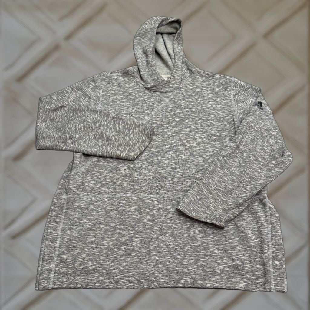 Adidas Adidas Hoodie Pullover Sweatshirt Mens 2XL heather Gray Side Snap Scuba Neck Size US XXL / EU 58 / 5 - 1 Thumbnail