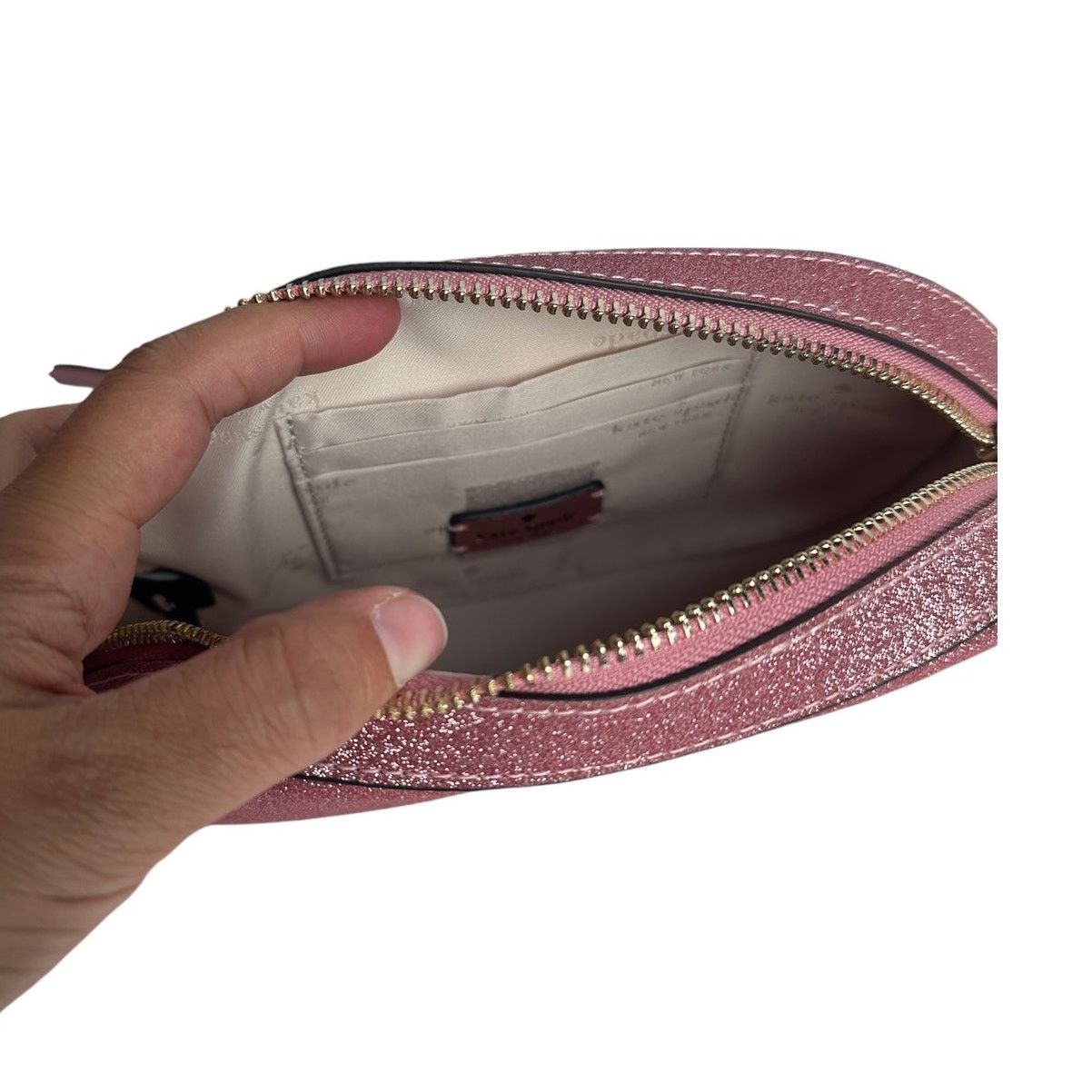 Kate Spade Kate Spade Glimmer Oval Small Camera Bag Mitten Pink Glitter Size ONE SIZE - 7 Thumbnail