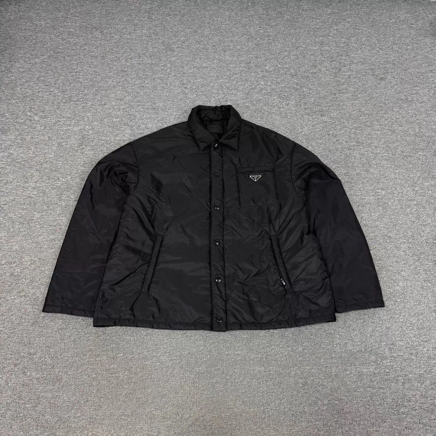 Prada Black Button-Up Light Jacket XXL. Size US XXL / EU 58 / 5 - 1 Thumbnail
