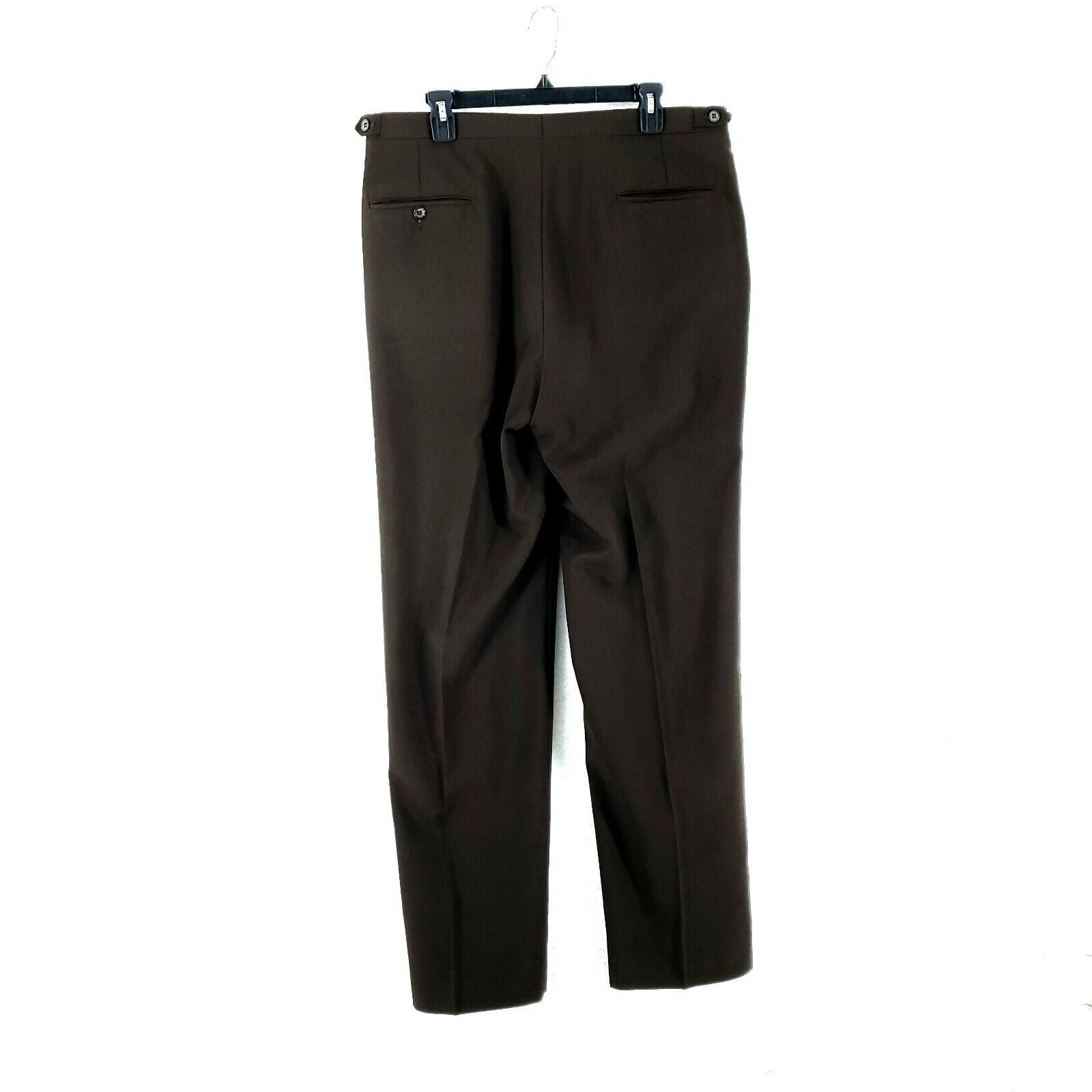 Hart Schaffner Marx Hart Schaffner Marx Wool Brown Side Synch Pleated Dress Pant Size 36R - 2 Thumbnail