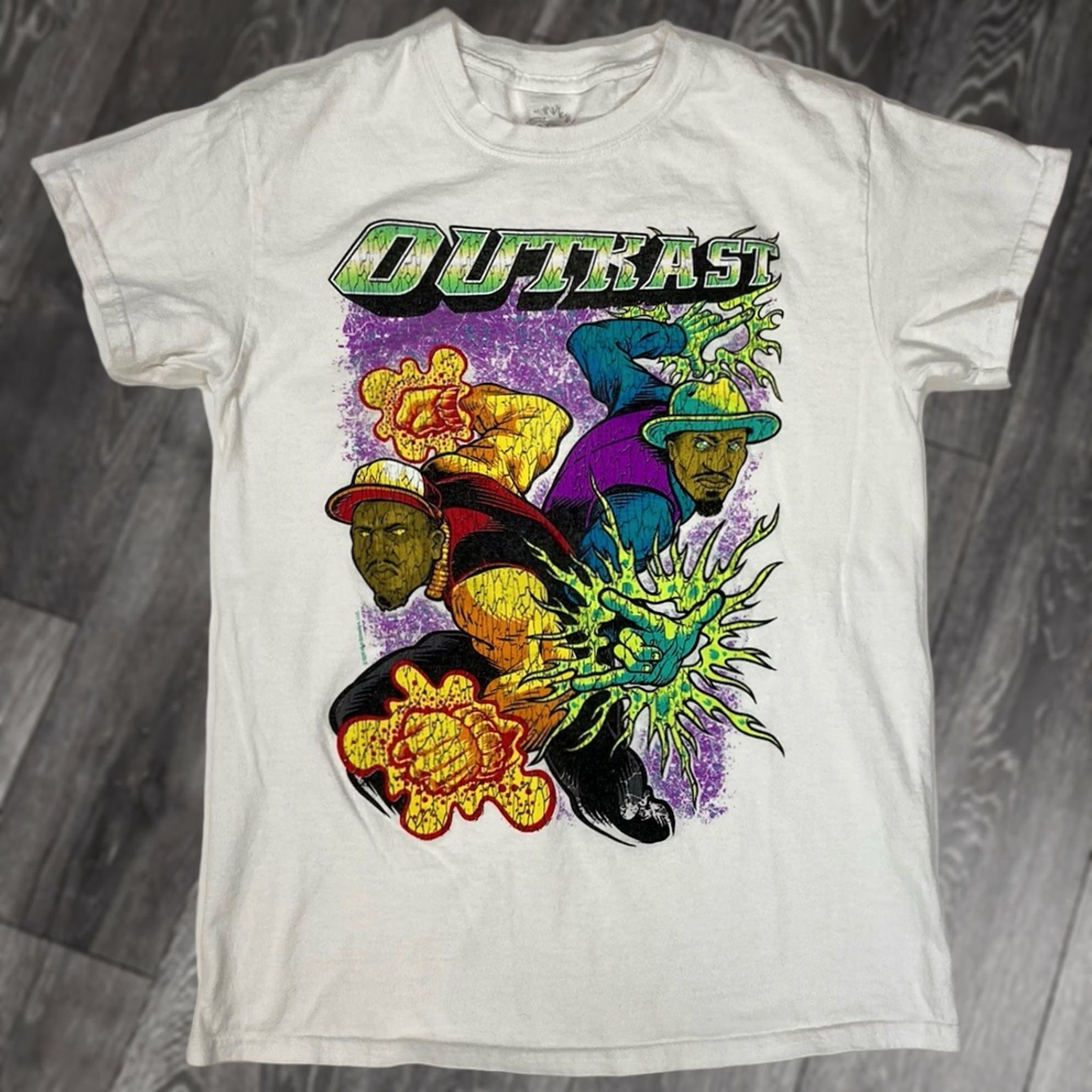 Vintage Outkast T-Shirt Women Small White Short Sleeve Crew Neck Pullover Graphic Music Hip Hop Casual Size S / US 4 / IT 40 - 1 Thumbnail