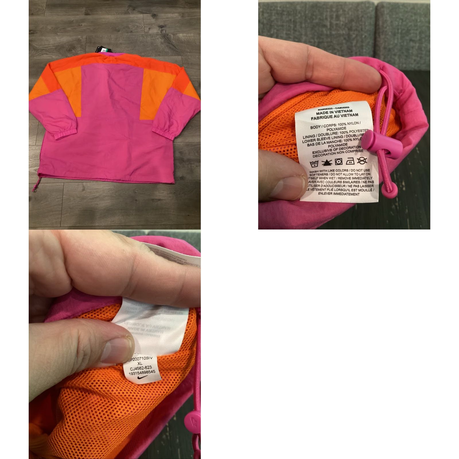 Nike VINTAGE Nike NSW Crewneck Windbreaker Jacket XL Purple Orange/Pink Mens Size US XL / EU 56 / 4 - 8 Thumbnail