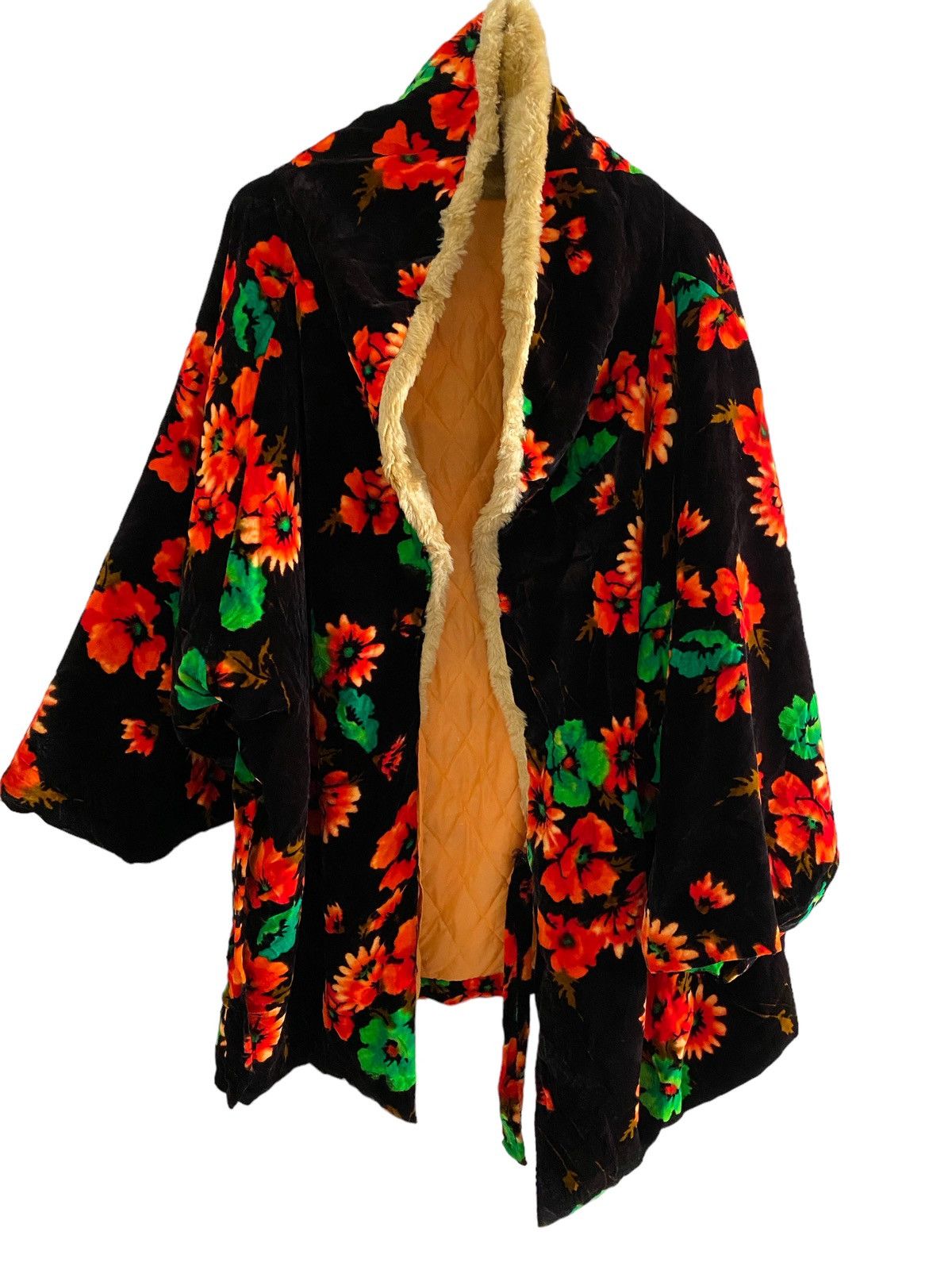 Japanese Brand Vintage kimono velvet Flower Motive Japan Oversized Jacket Size US XL / EU 56 / 4 - 17 Thumbnail