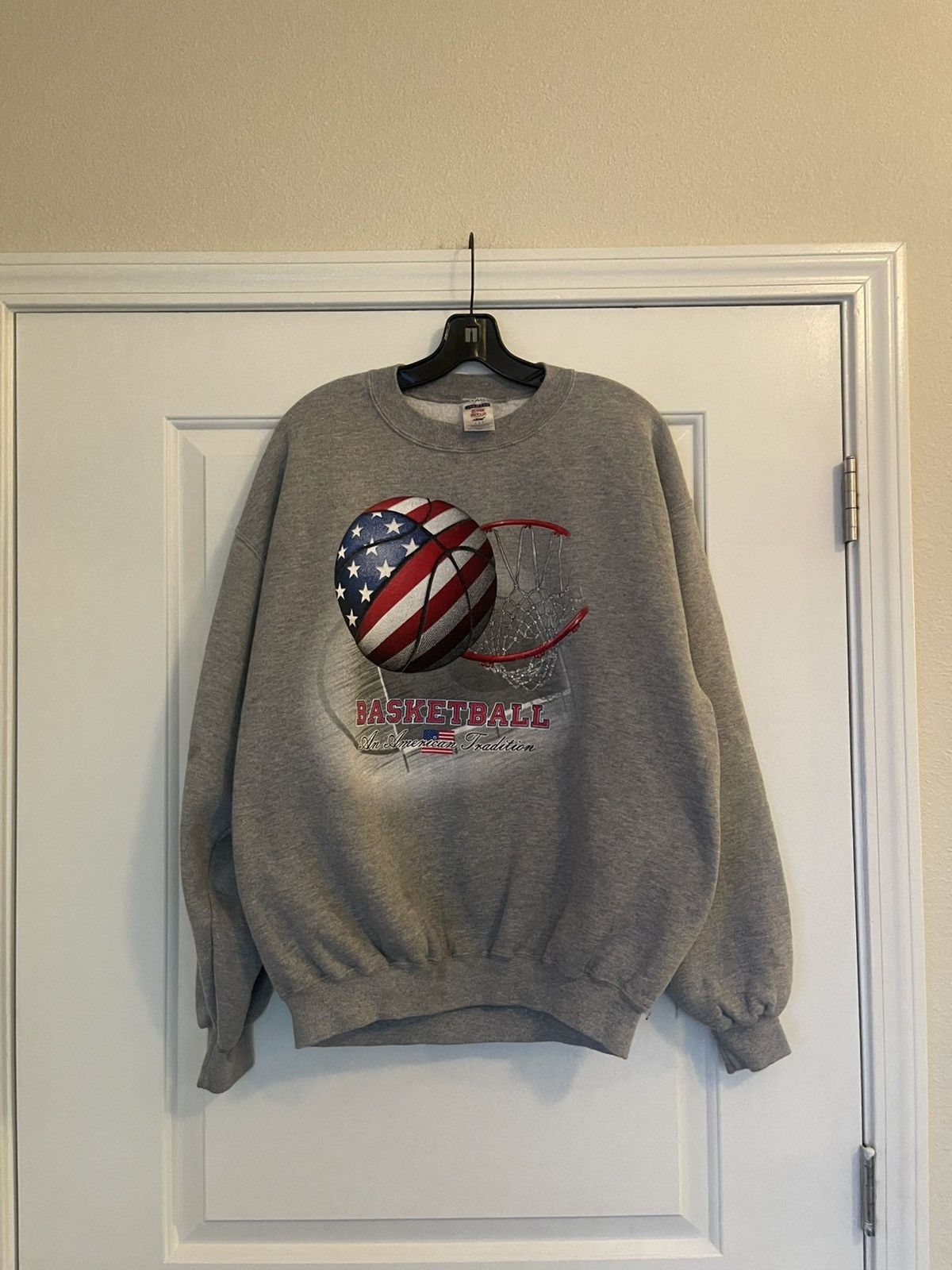 Jerzees × Vintage VTG Basketball Sweatshirt Mens Large Gray Crewneck Size US L / EU 52-54 / 3 - 1 Thumbnail