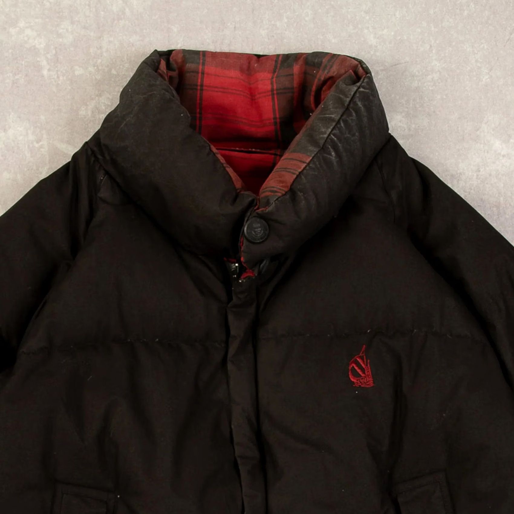 Nautica Nautica Vintage Reversible Checked Puffer Down Jacket L Men's Black Americana Jacket Size US L / EU 52-54 / 3 - 5 Thumbnail
