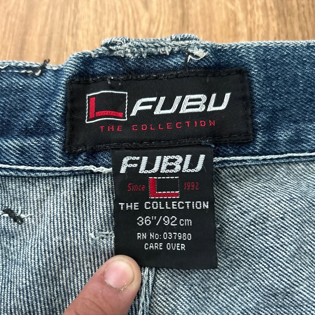 Fubu × Vintage Y2k Fubu Embroidery Denim Jorts Size US 36 / EU 52 - 8 Thumbnail