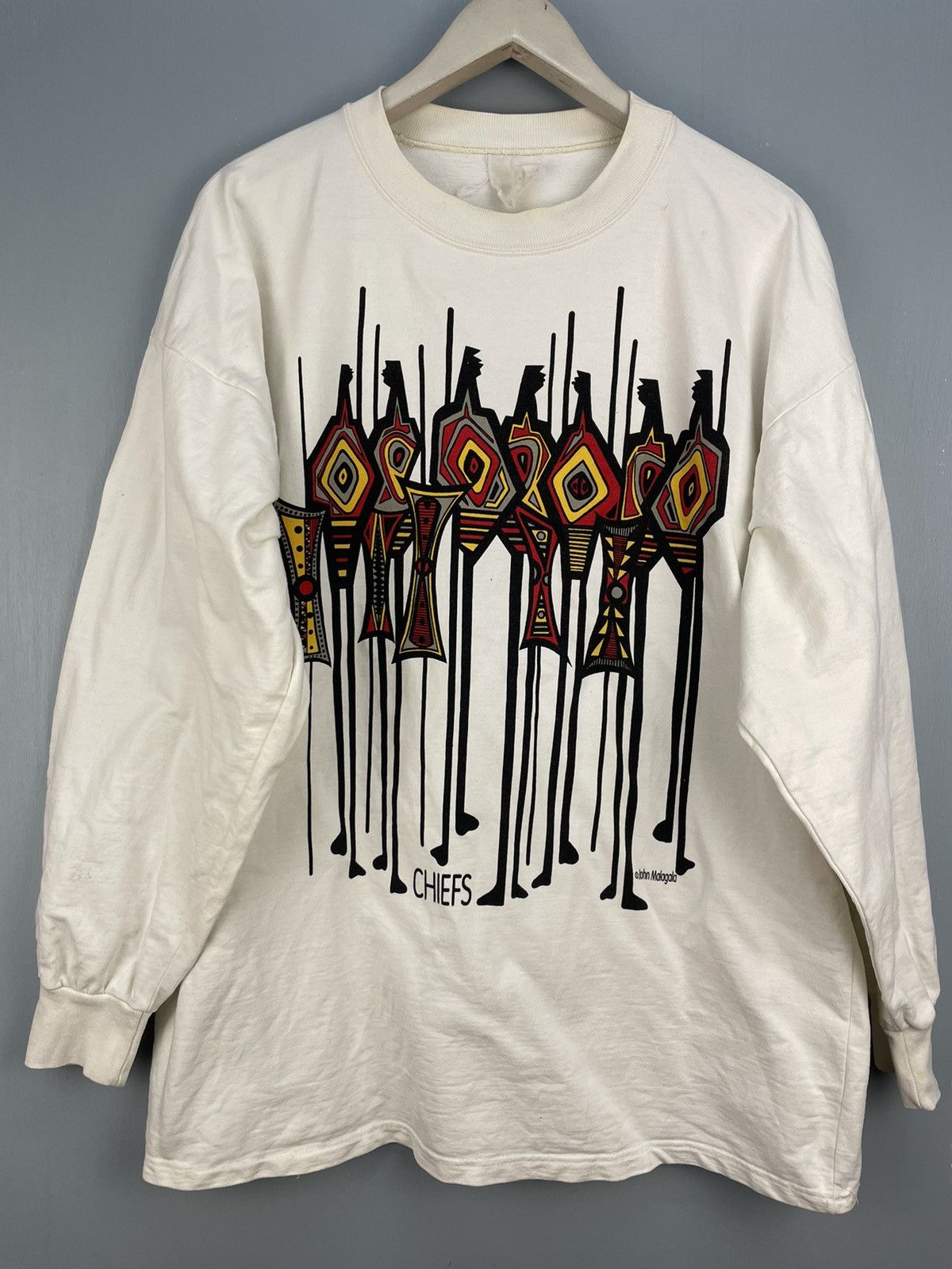 Vintage Vintage 90s John Malagala Chief art t shirt Size US XL / EU 56 / 4 - 3 Thumbnail