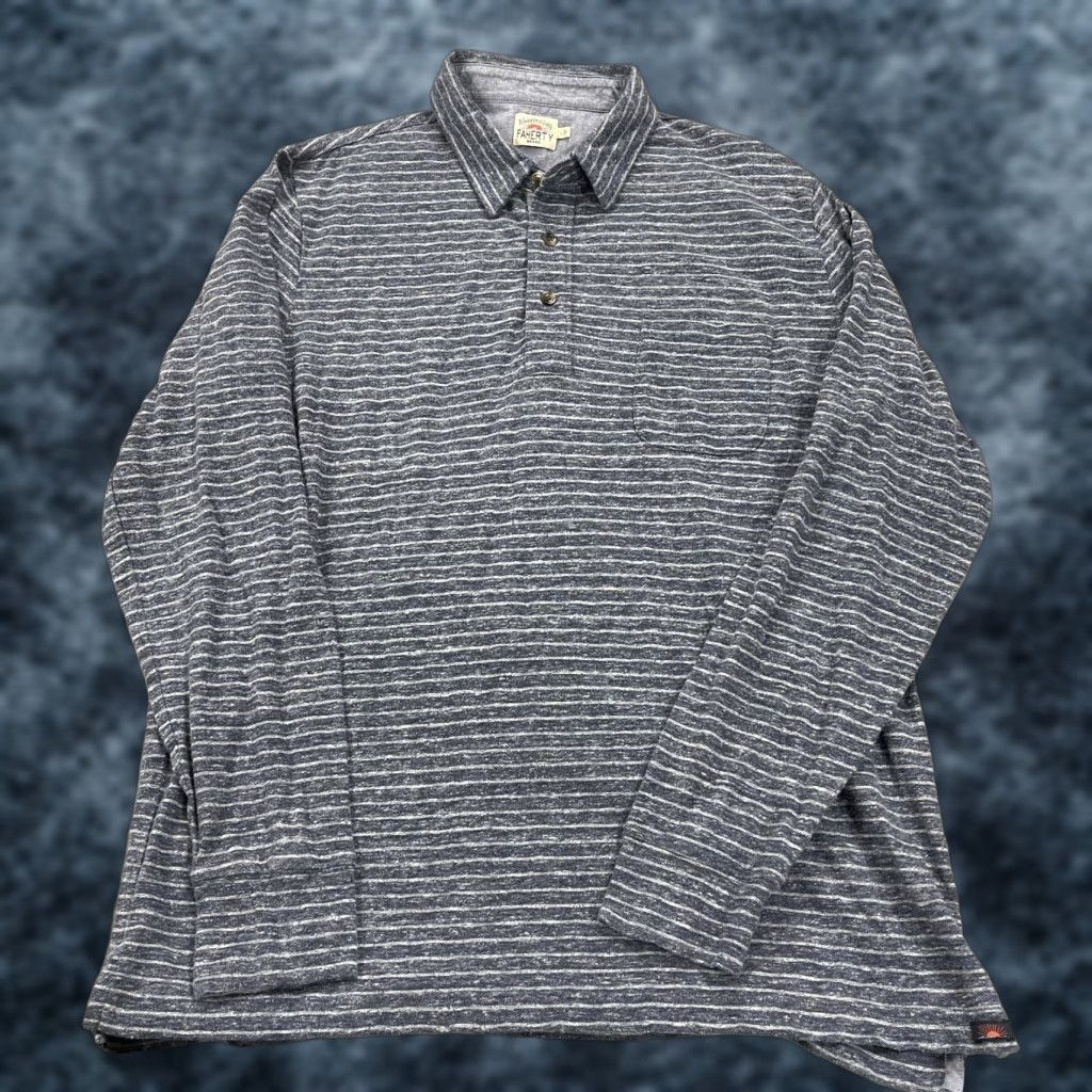Faherty Faherty Shirt Mens Large Blue Striped Long Sleeve Polo Organic Cotton Casual Size US L / EU 52-54 / 3 - 1 Thumbnail