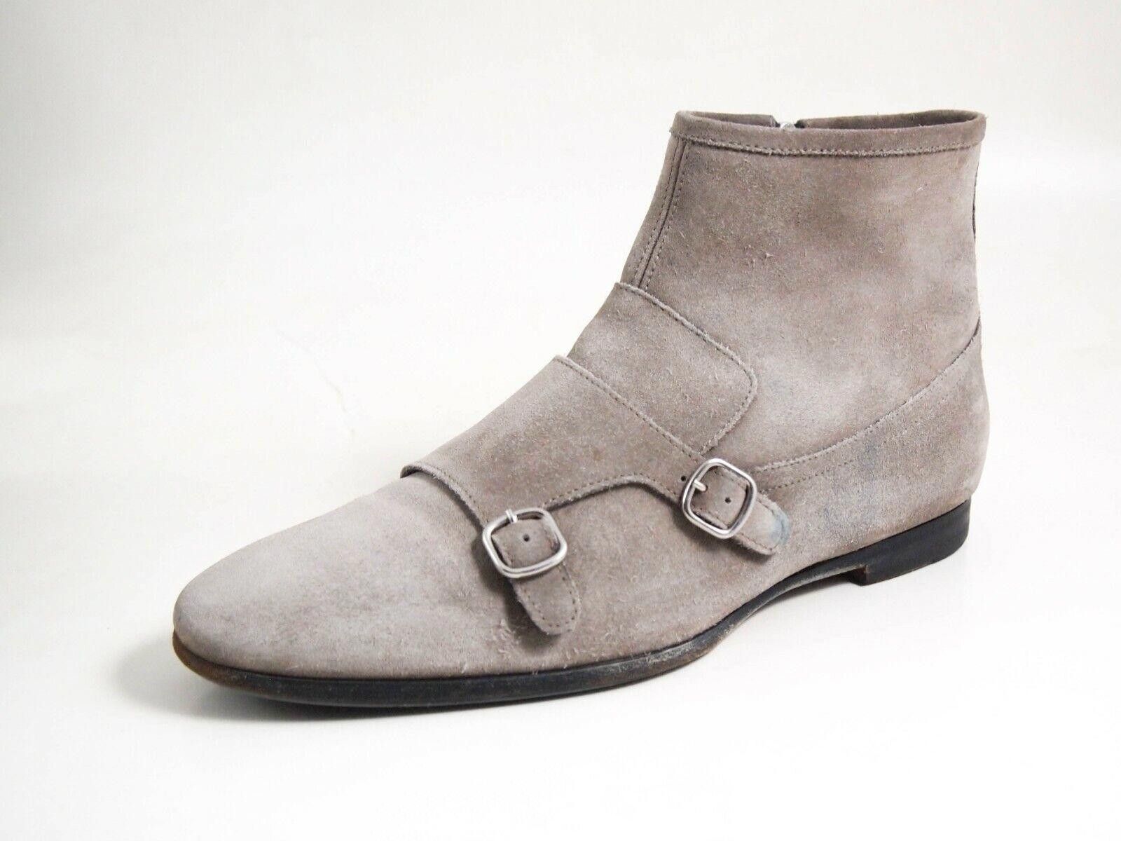 Santoni Santoni Double Monk Boots Gray Suede Mens US 8.5 EU 41.5 Size US 8.5 / EU 41-42 - 2 Thumbnail