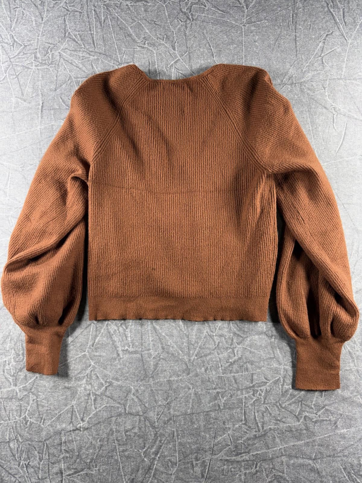 Abercrombie & Fitch Abercrombie Sweater Women's XS Brown Balloon Sleeve Size XS / US 0-2 / IT 36-38 - 6 Thumbnail