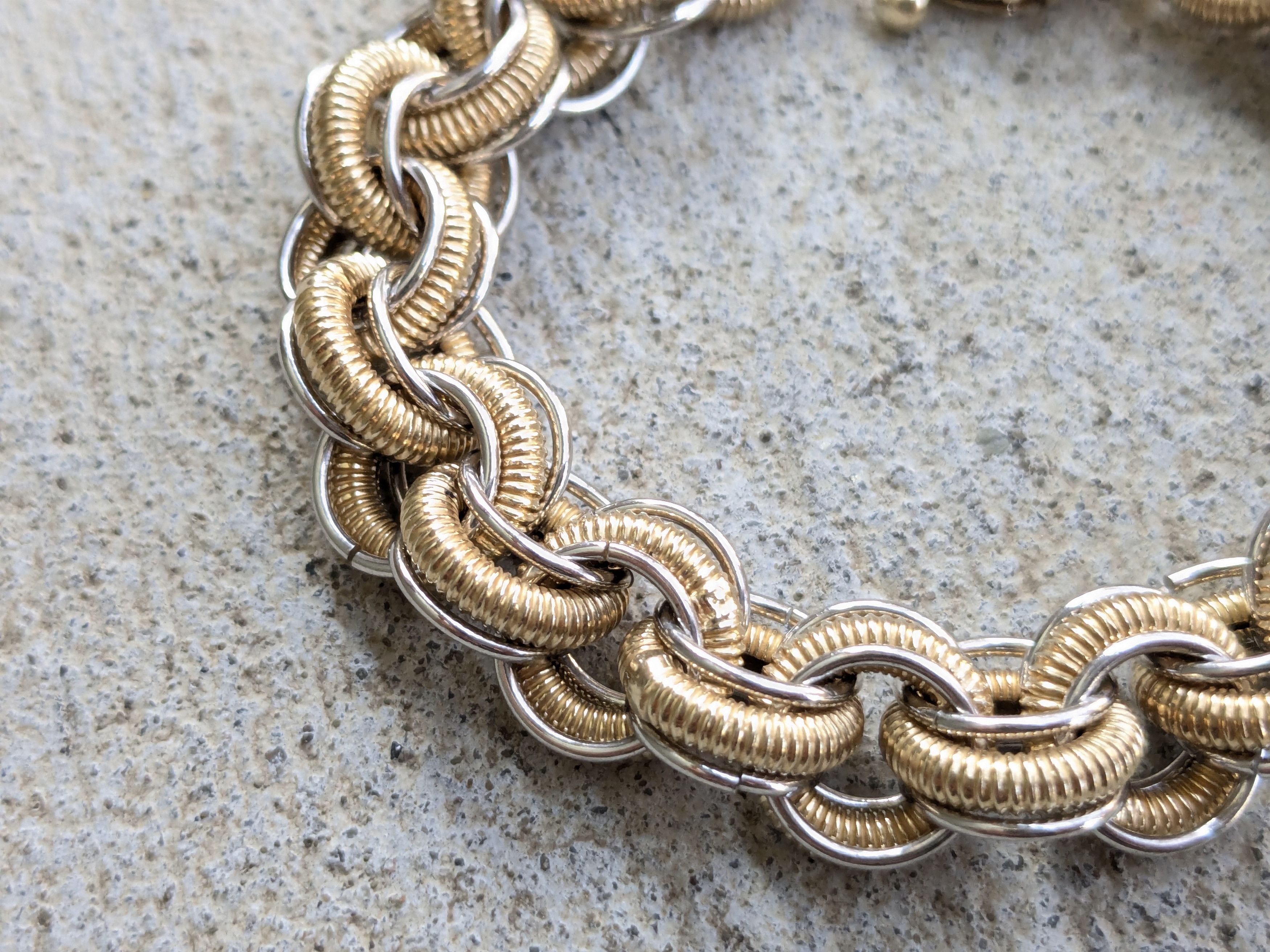 Sterling Silver Milor Sterling Silver Bracelet Round Vermeil Gold Plated 7.5 Size ONE SIZE - 6 Thumbnail