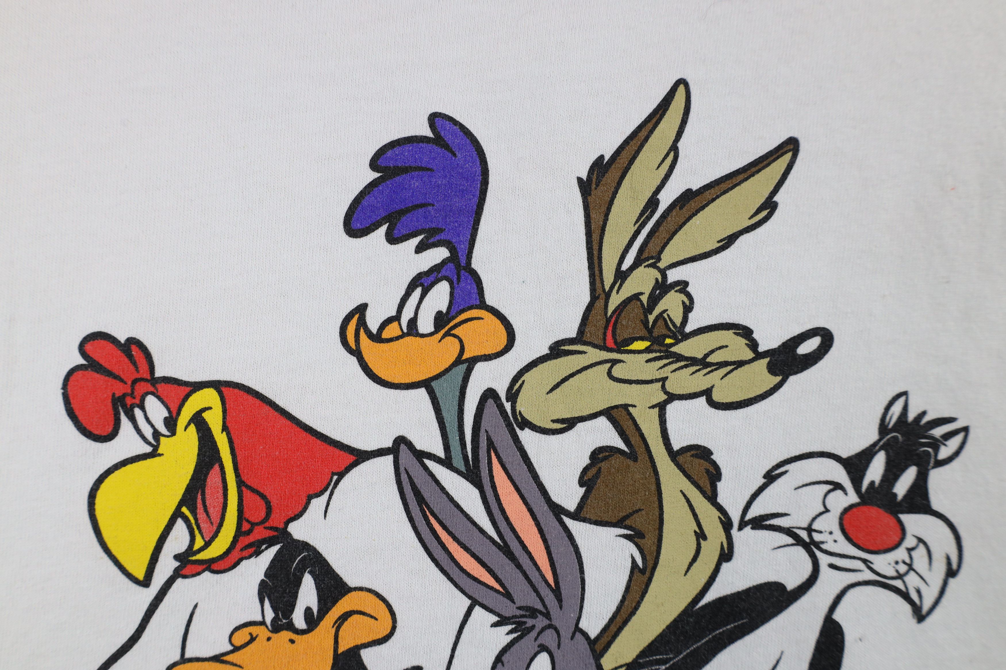 Vintage Vintage 90s Looney Tunes Out Short Sleeve T-Shirt White Size US XL / EU 56 / 4 - 6 Thumbnail