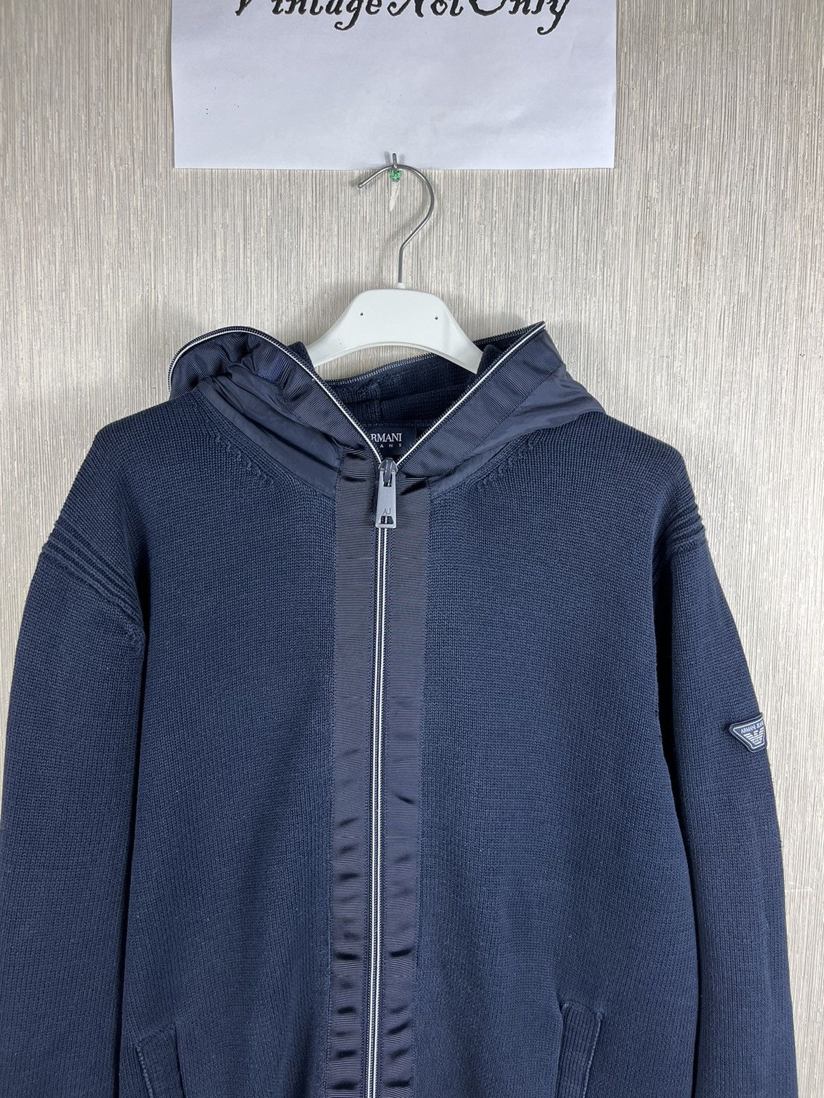Armani × Giorgio Armani Giorgio Armani jeans knit full zip hoodie sweater cardigan Size US L / EU 52-54 / 3 - 5 Thumbnail