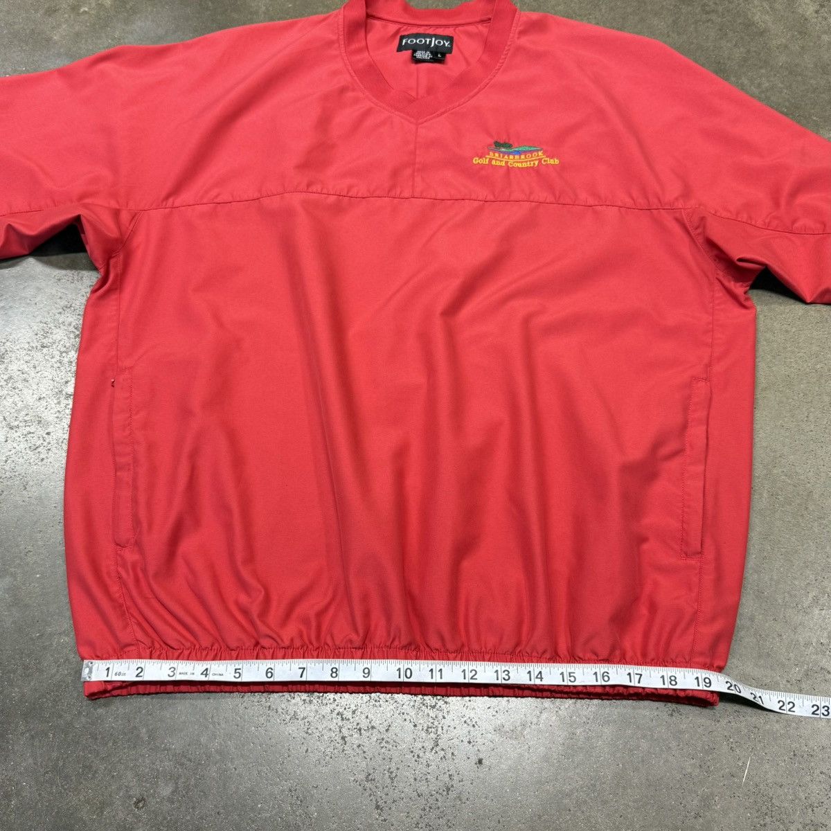 Footjoy Vintage FootJoy Red Golf Windbreaker Pullover V-Neck Size US L / EU 52-54 / 3 - 9 Thumbnail
