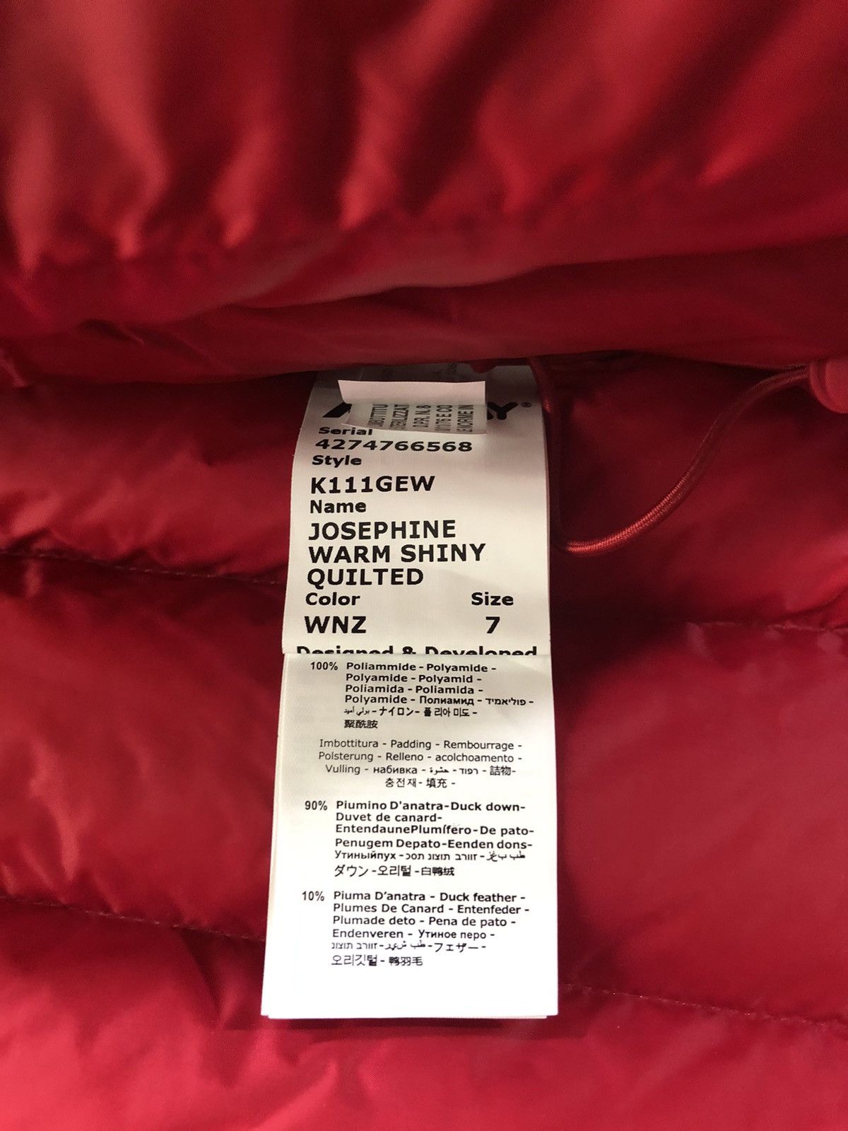 K-Way Kway red Josephine warm shiny quilted duck down 7 US Size M / US 6-8 / IT 42-44 - 11 Thumbnail
